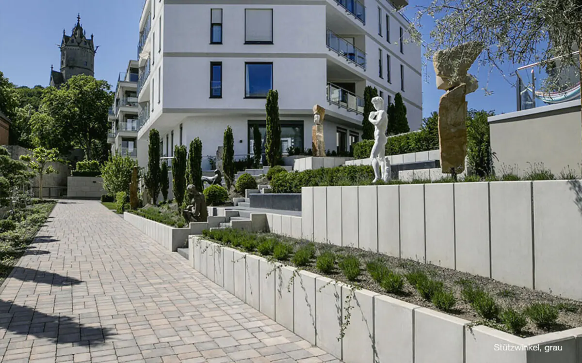 EHL L-Stein Ecke Beton 85 x 100 x 155 cm grau