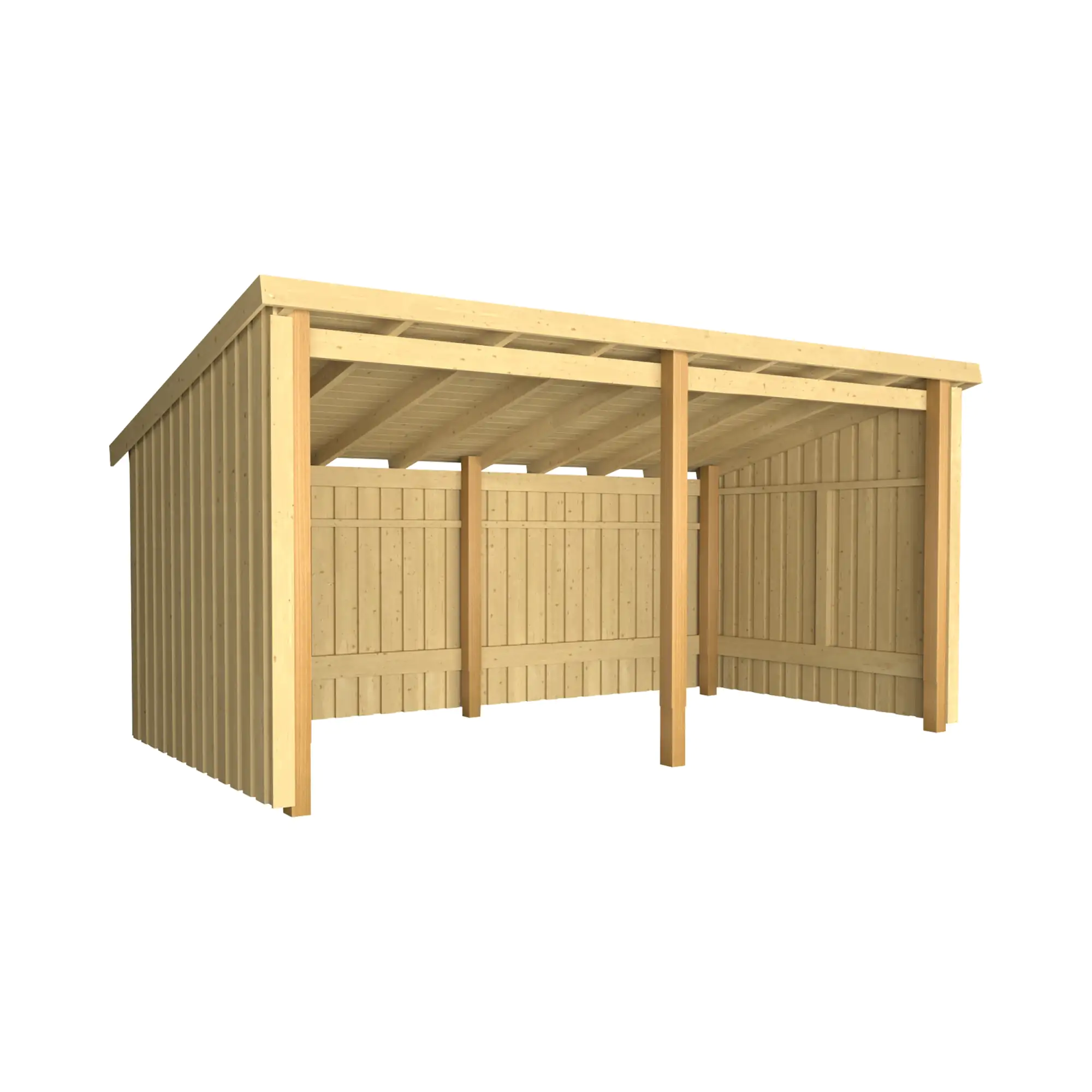 Plus Gartenhaus Nordic Multi 416 x 208 cm natur offen