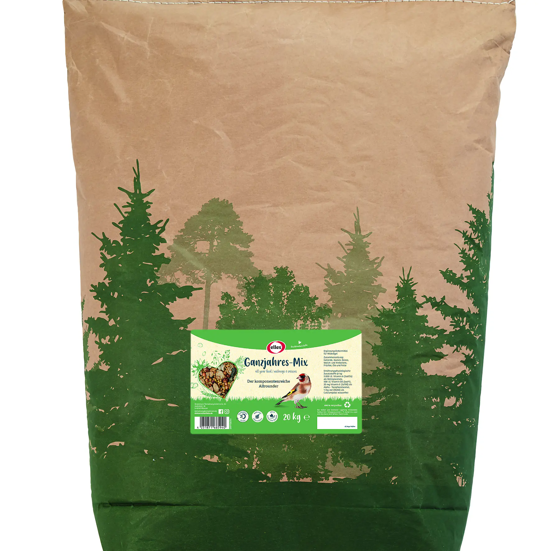 Elles Wildvogelfutter Ganzjahres-Mix 20 kg