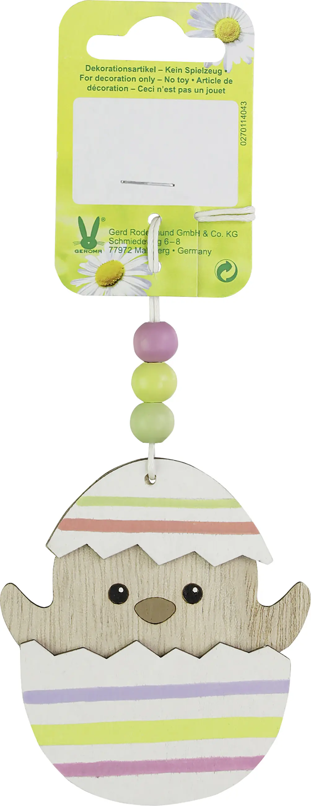 Hänger Kühen in Osterei Holz 7,5 x 6,5 cm natur bunt