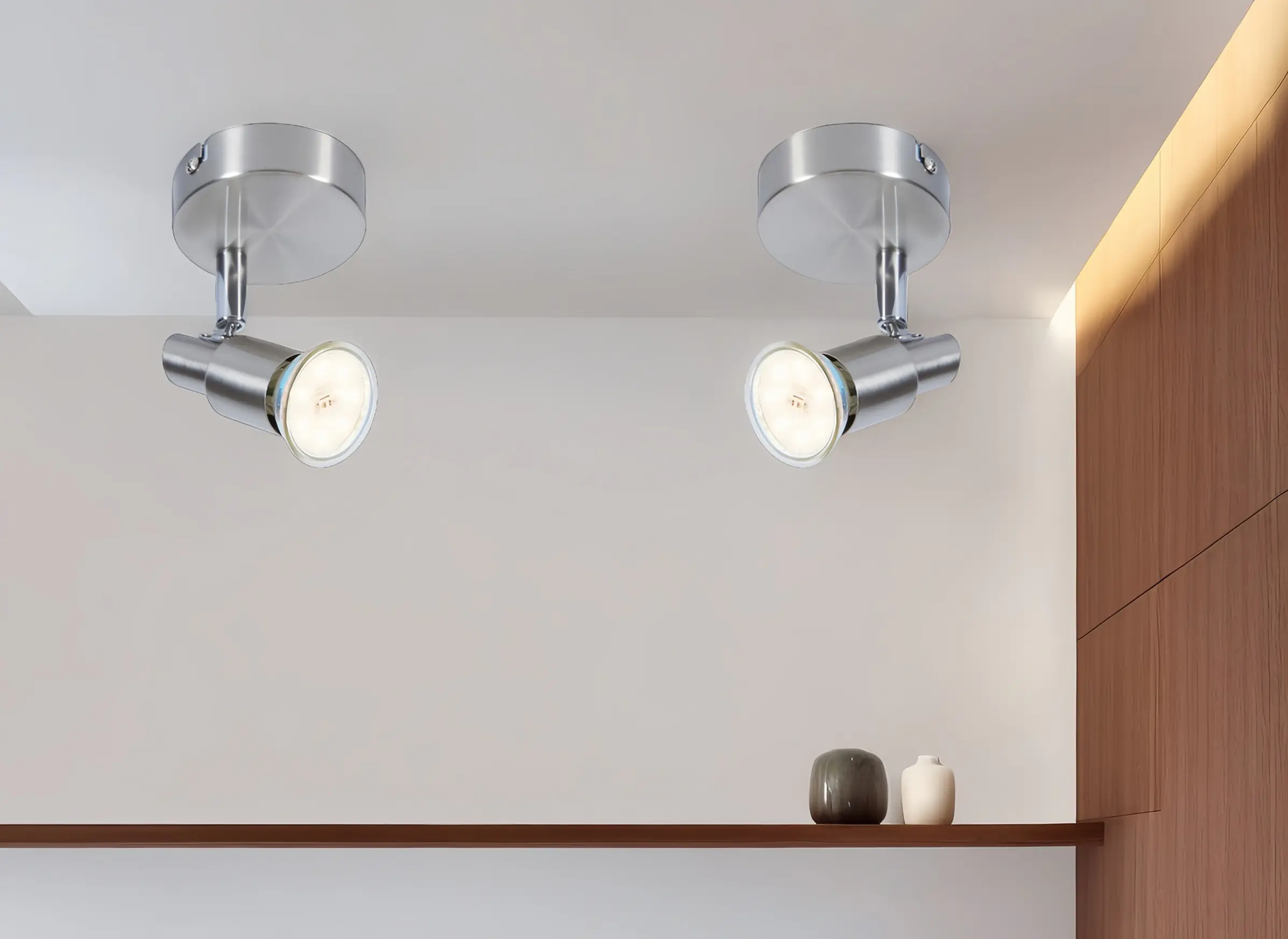 LED Leuchte 1er Spot Lina nickel-chrom Ø 8 x 11 cm warmweiß LED Leuchte 1er Spot Lina nickel-chrom Ø 8 x 11 cm warmweiß