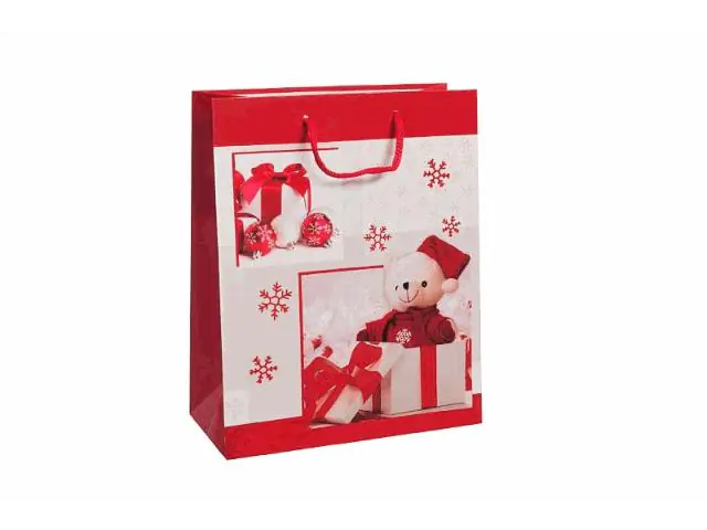 Duni Geschenketüte Christmas Mood rot/weiß 26 x 32,4 cm
