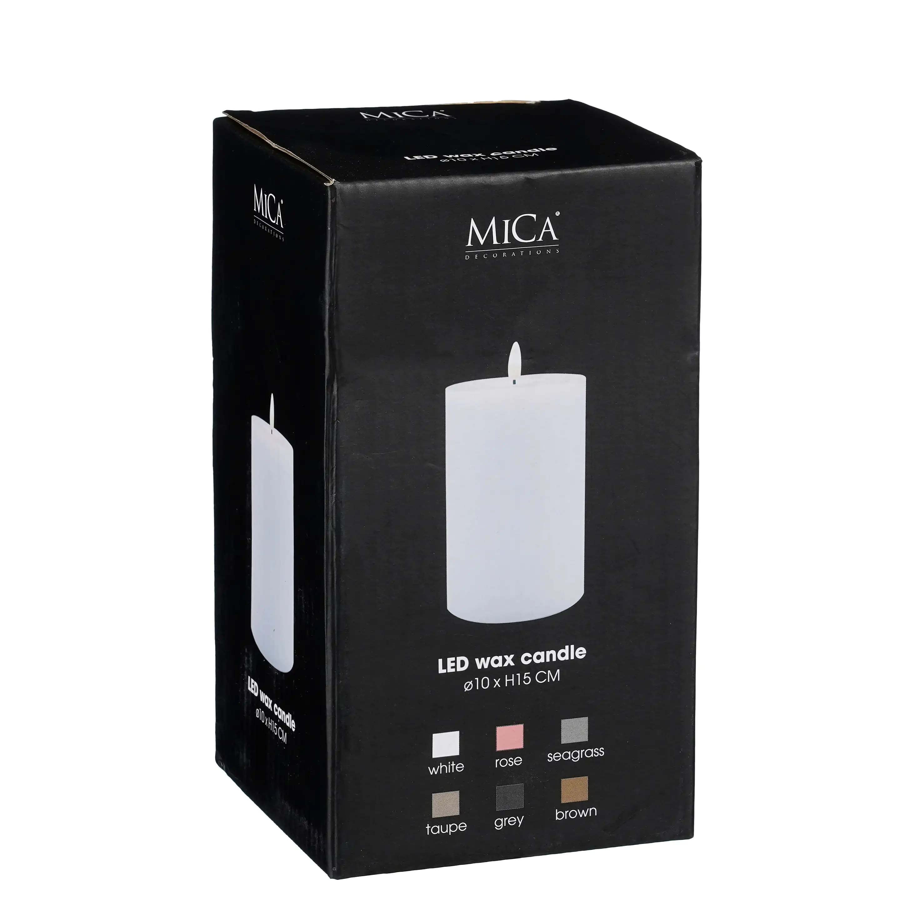 Mica LED Kerze grün, warm weiss, batteriebetrieben mit Timer 15 x Ø 10 cm