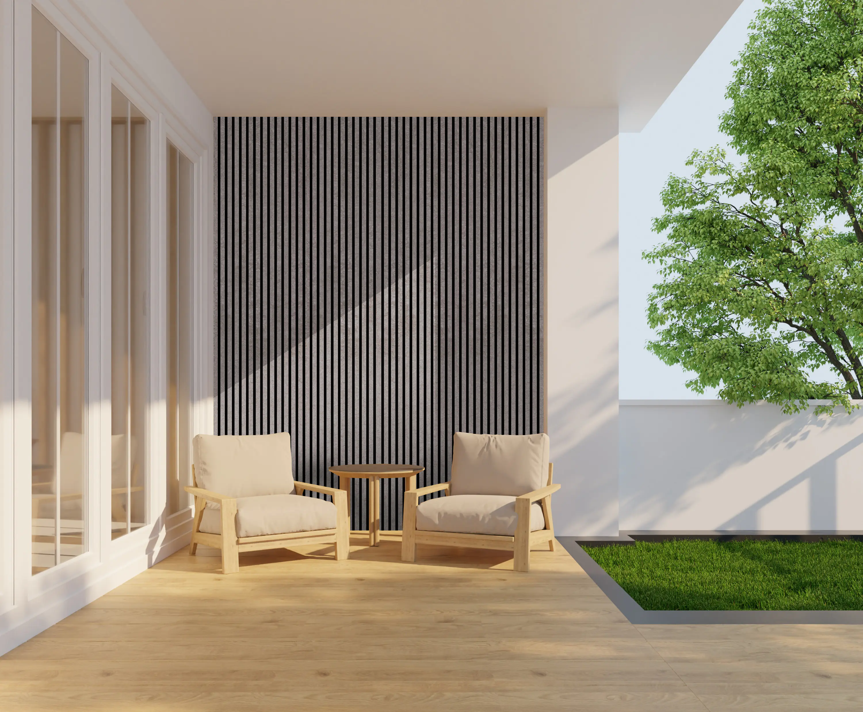 Neuhofer Akustikpaneel Beton foliert 240 x 56,5 x 1,7 cm grau