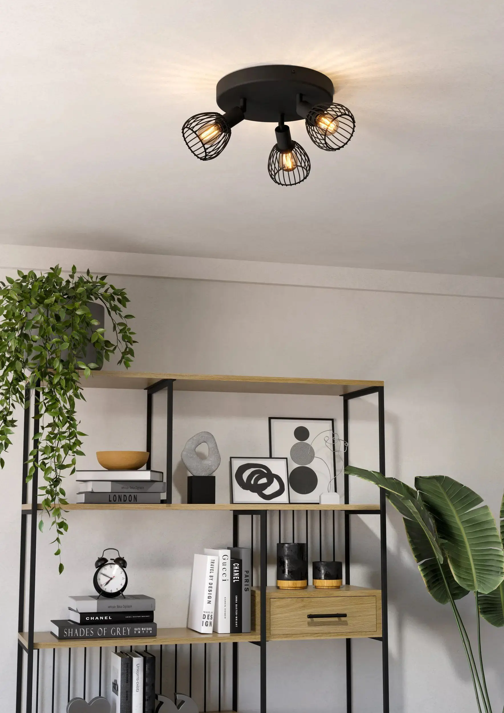 Eglo 3er Spot Rondell Sonnino schwarz 25 cm E14