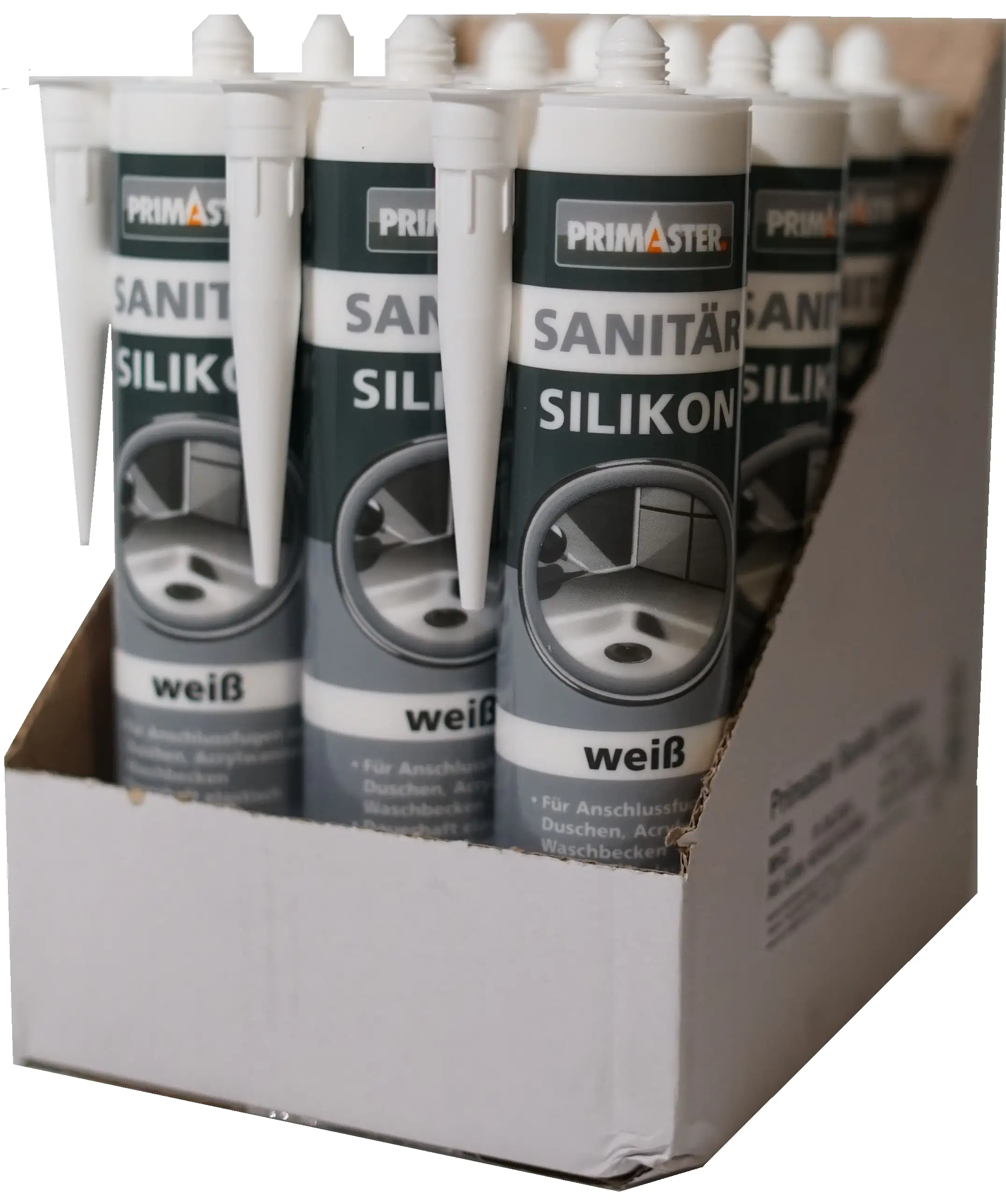 Primaster Sanitär Silikon weiß 310 ml 12 St. Kartonabnahme Primaster Sanitär Silikon weiß 310 ml 12 St. Kartonabnahme