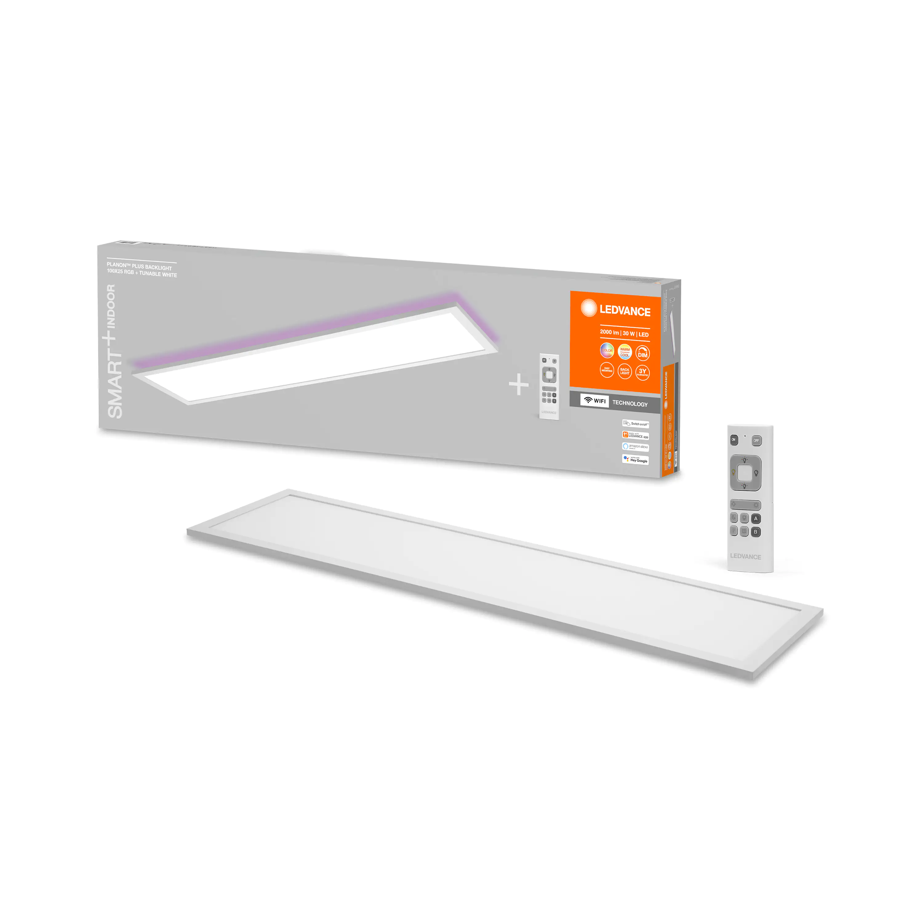 Ledvance LED Panel Smart+ WiFi Planon Plus silber 100 x 25 cm RGB-Backlight