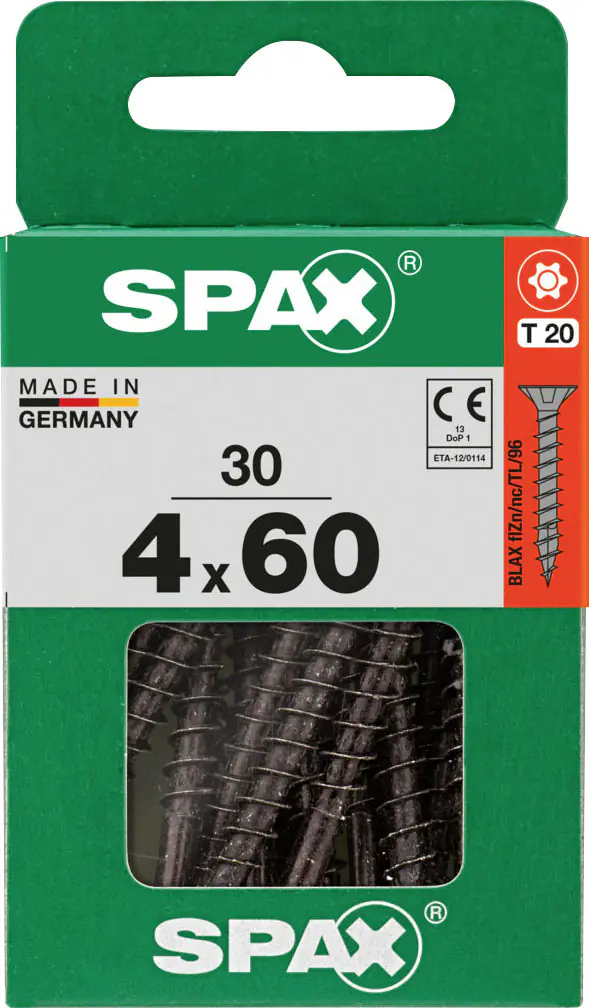 Spax Universalschrauben 4 x 60 mm T20 Vollgewinde - 30 Stk. 