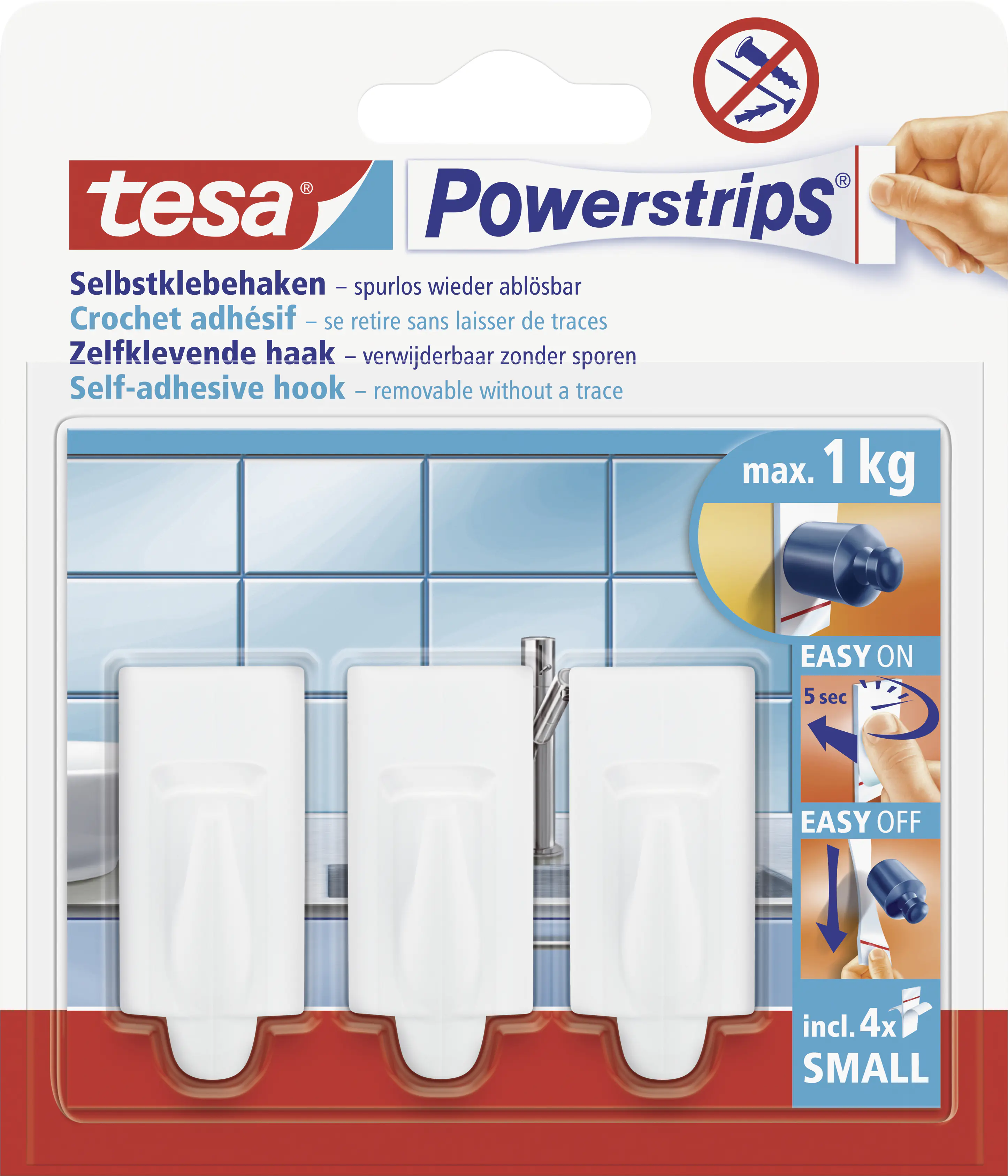 tesa Haken Powerstrip Small 3er-Set, trend