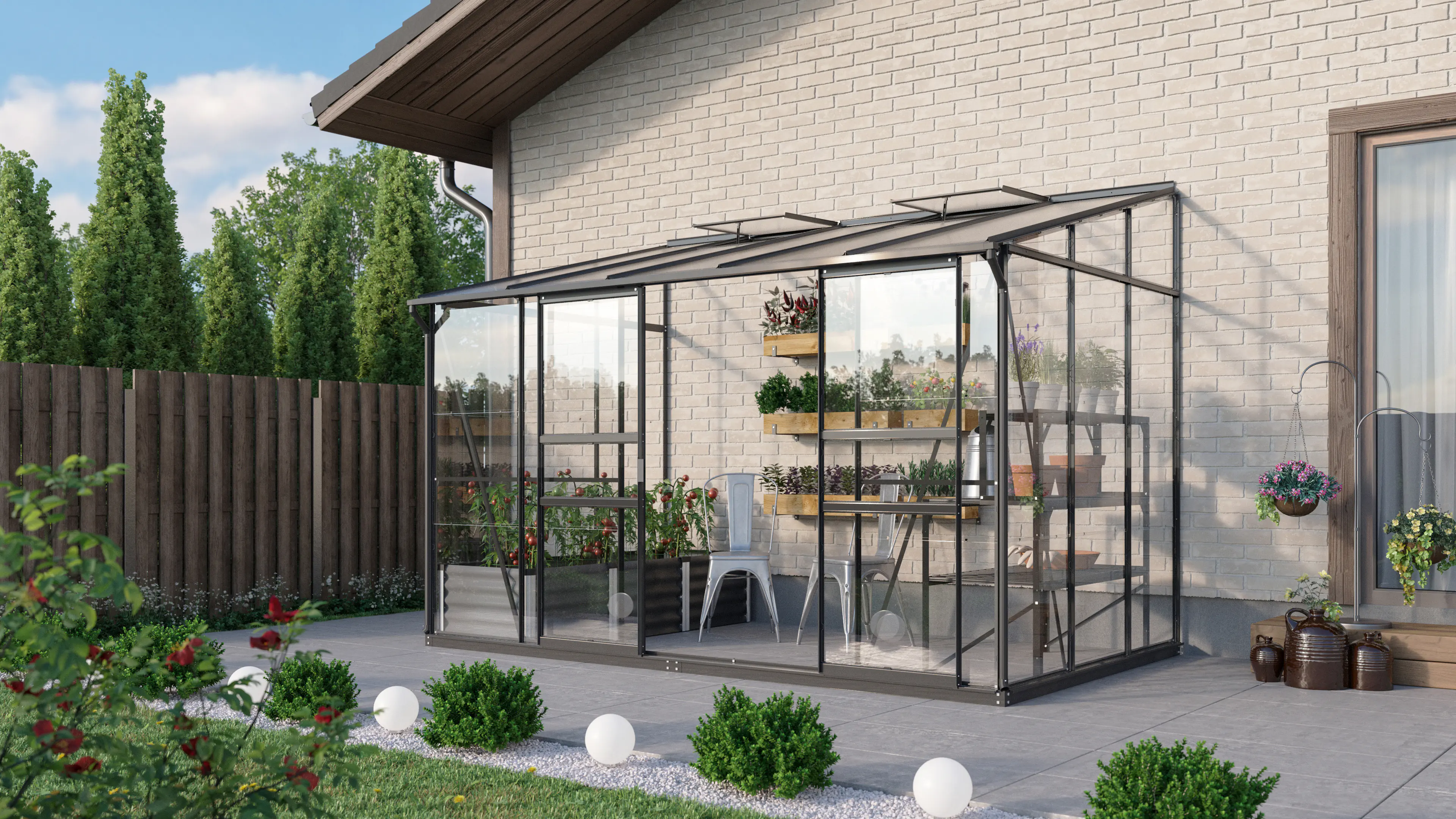 Vitavia Anlehngewächshaus Osiris 6500 190 x 317 cm 3 mm Sicherheitsglas