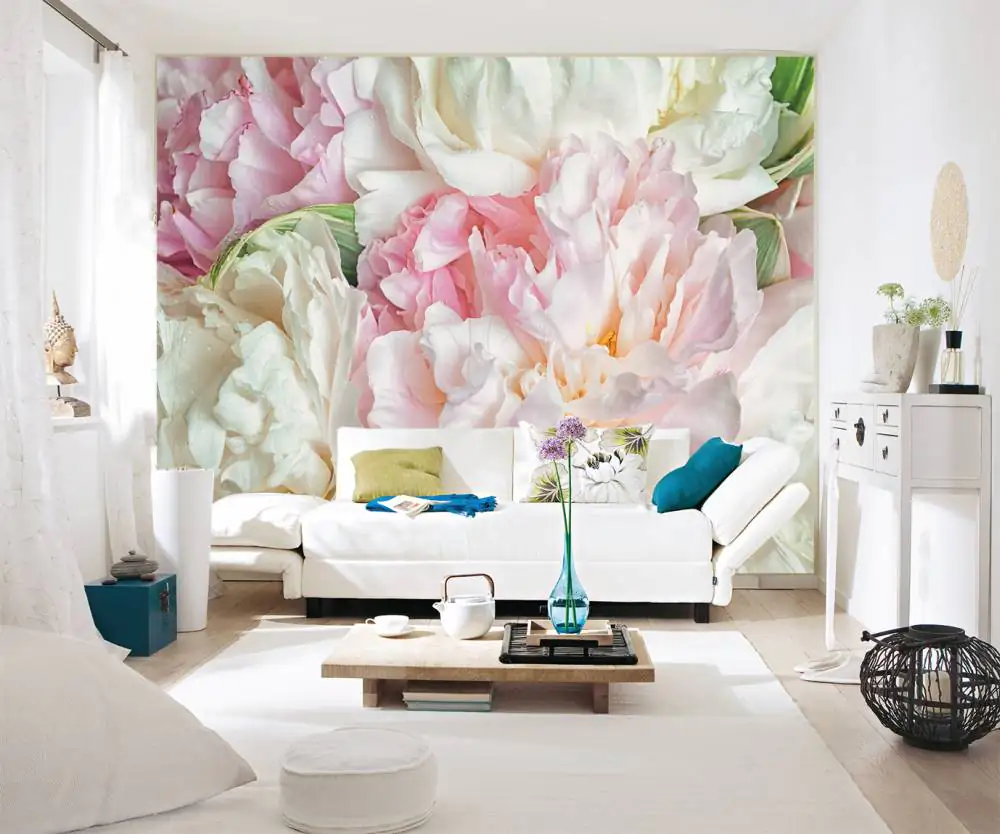 papermoon Vlies- Fototapete Digitaldruck 350 x 260 cm Blooming Peonies