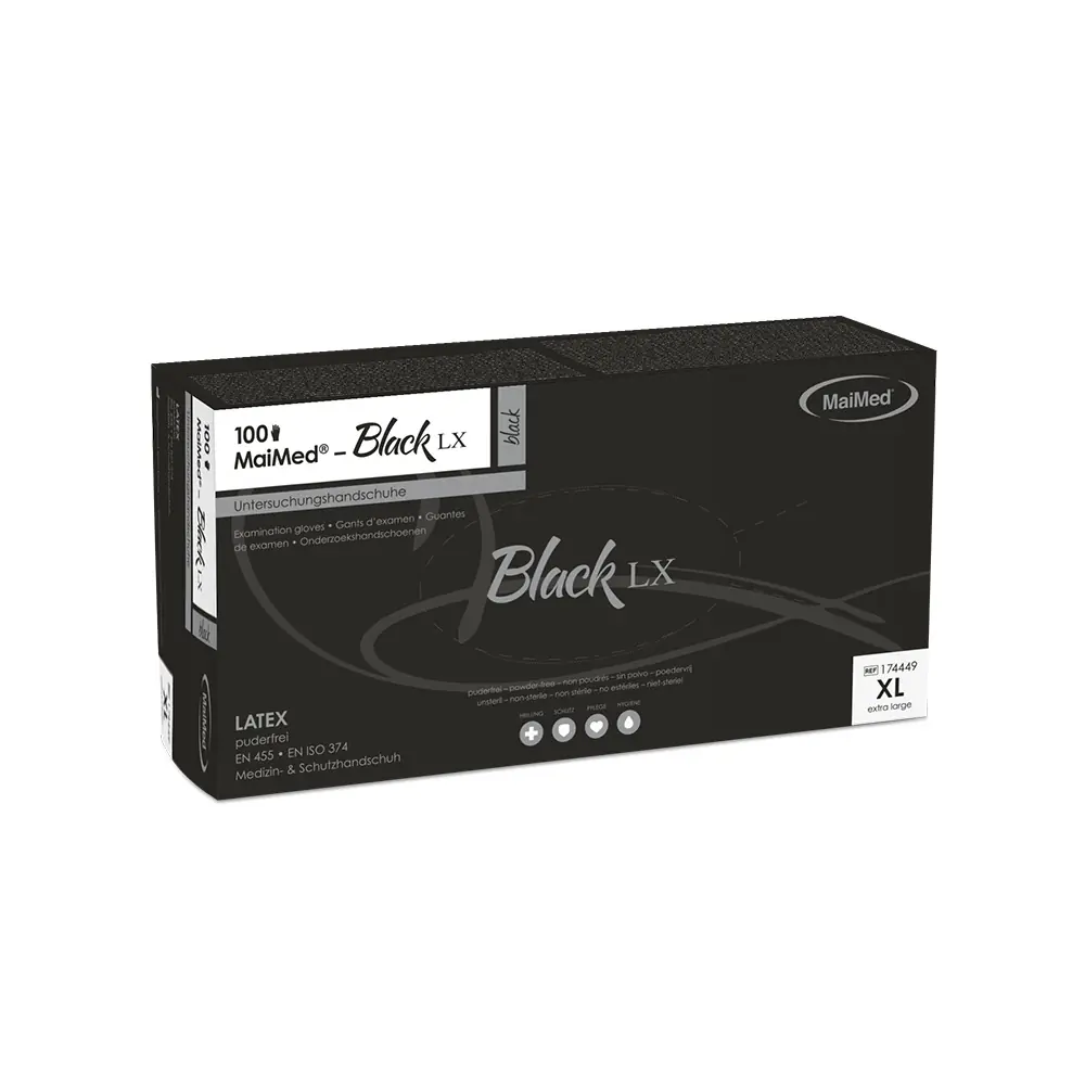 MaiMed Einmalhandschuhe Black Latex Größe XL