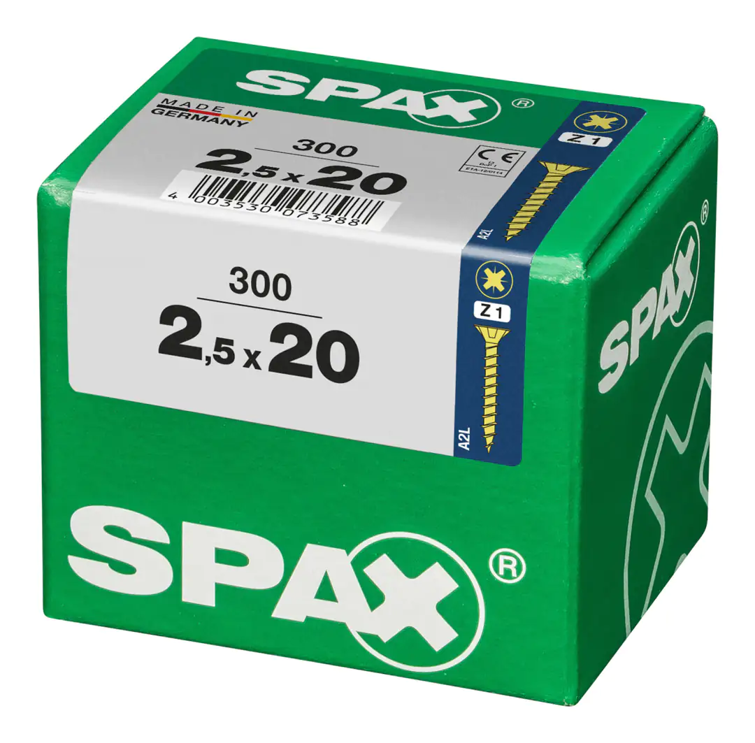 Spax Universalschrauben 2.5 x 20 mm PZ 1 - 300 Stk.