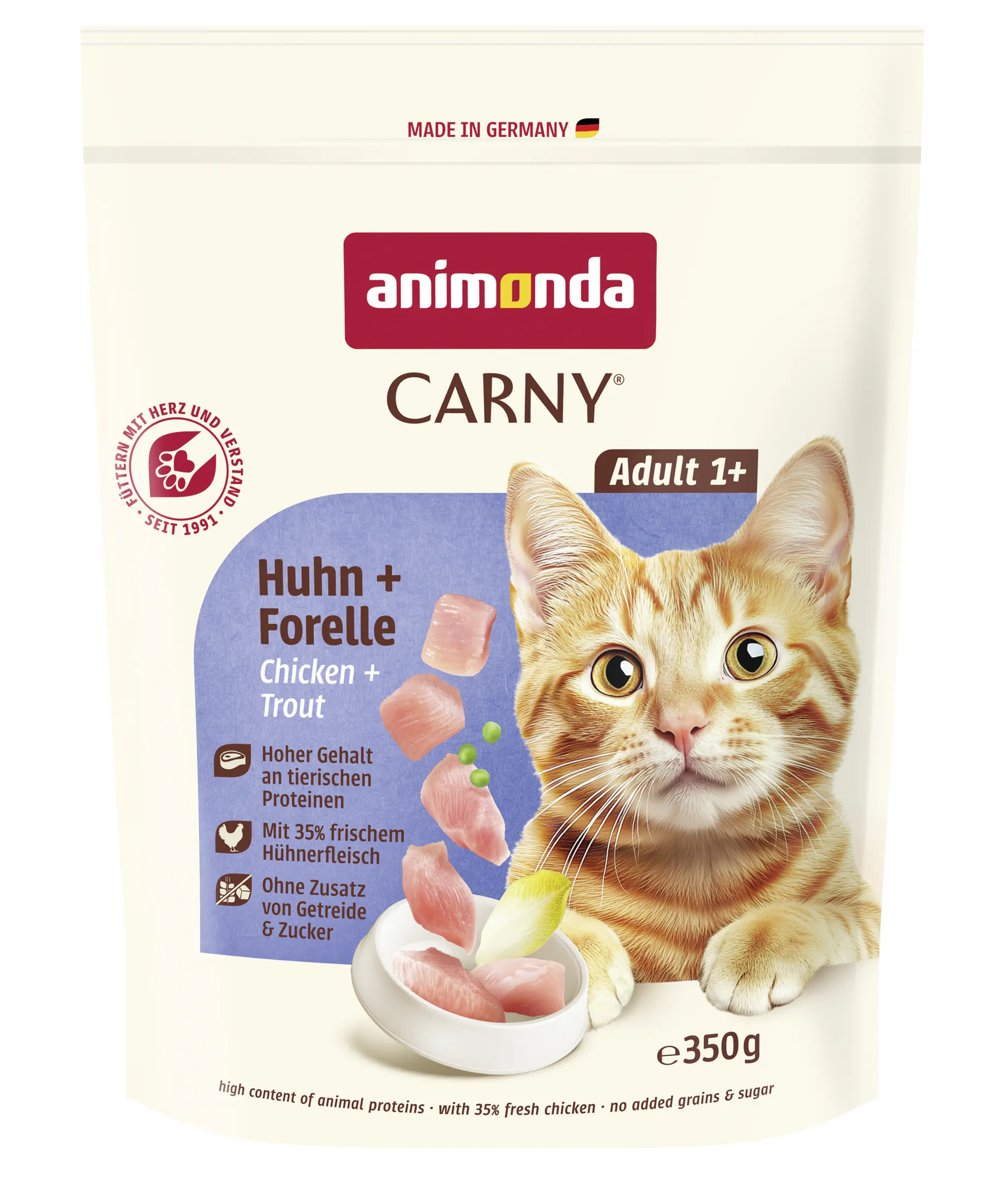 Carny Katzentrockenfutter Adult getreidefrei 350 g Huhn & Forelle