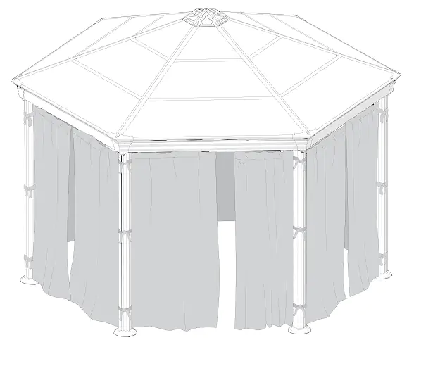 Canopia Pavillon Roma Vorhang-Set 225x235 cm, grau Canopia Pavillon Roma Vorhang-Set 225x235 cm, grau