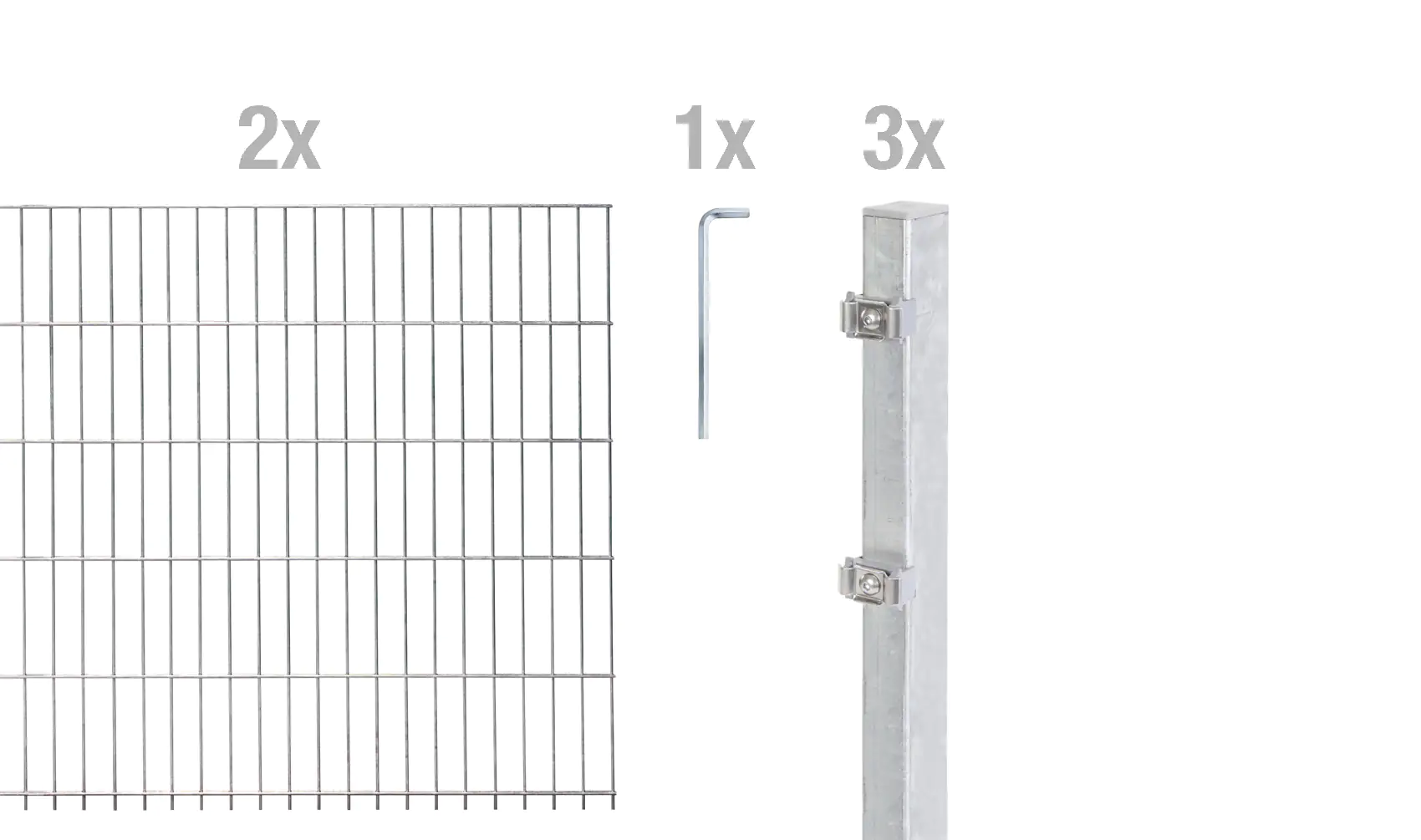 Alberts Doppelstabmatten-Grundset 4 m 200 x 140 cm 6/5/6 feuerverzinkt