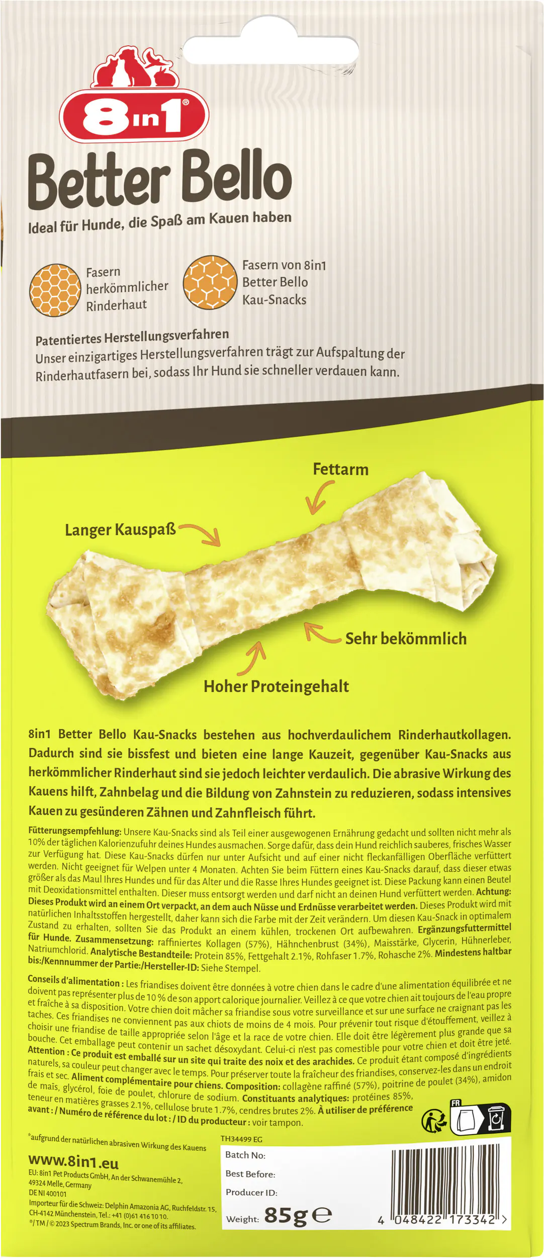 8in1 Hundeleckerli Better Bello Mini Chicken Bone L 85 g 