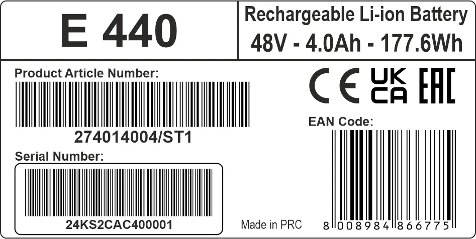Stiga Akku E 440 48 V 4 Ah