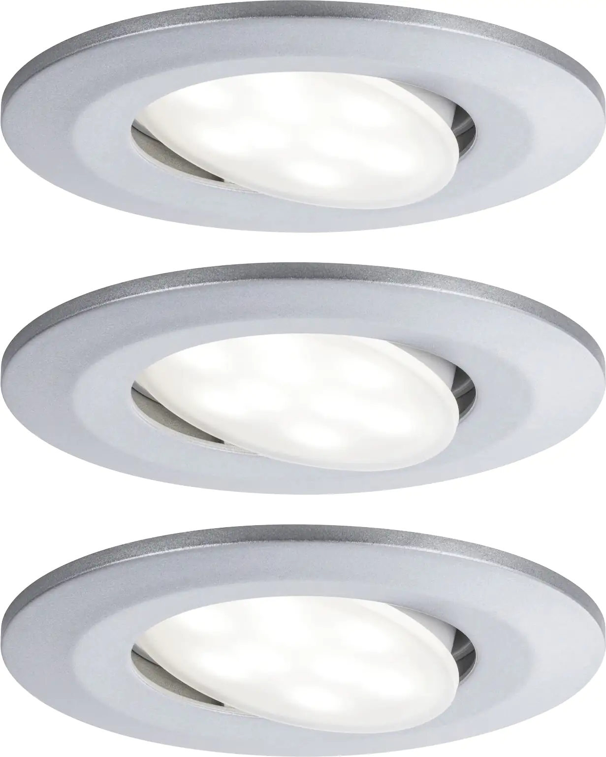 Paulmann HomeSpa 3er Set LED Einbauleuchte Calla chrom 9 cm schwenkbar