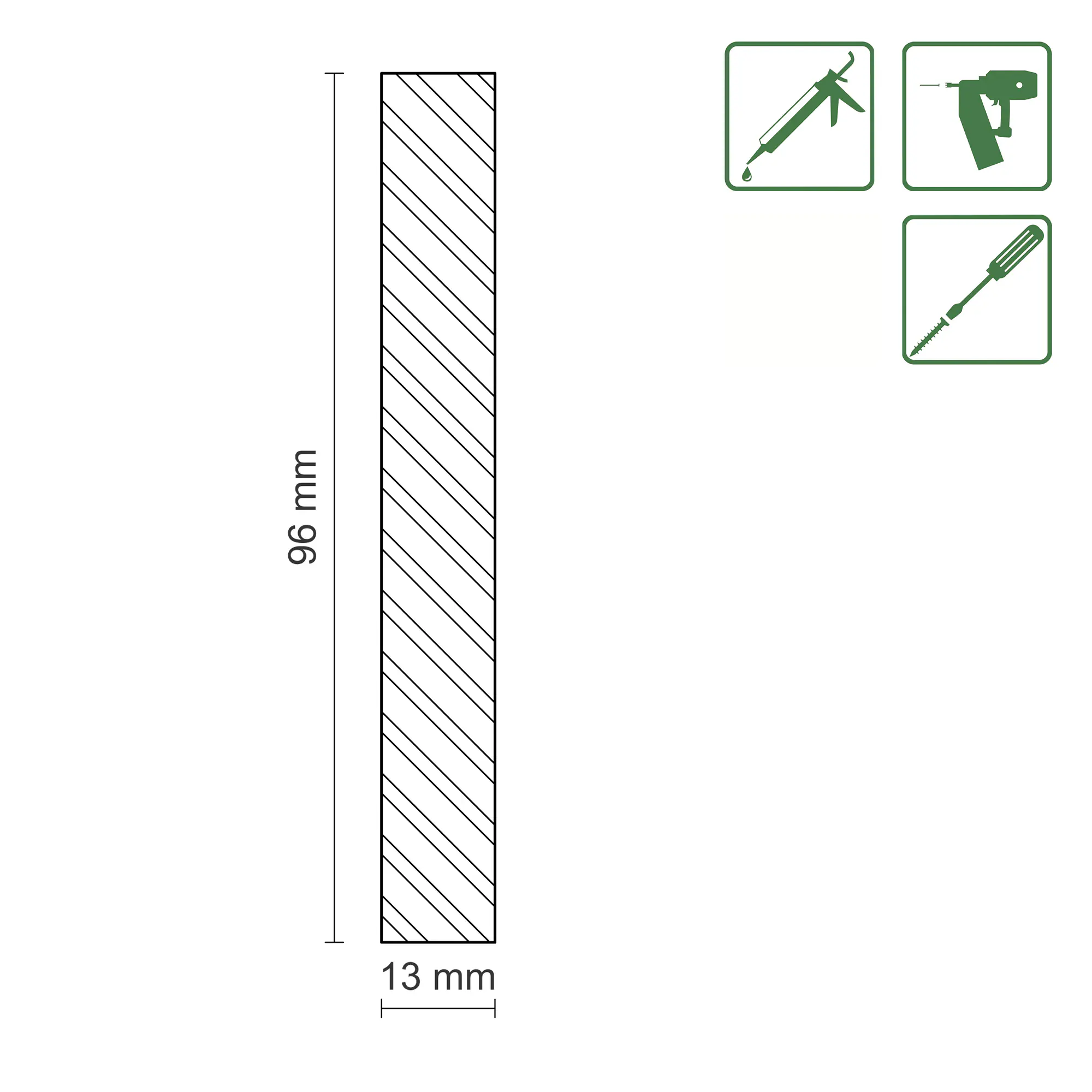 FN Neuhofer Flachleiste 100 cm 96 x 13 mm Fichte/Kiefer