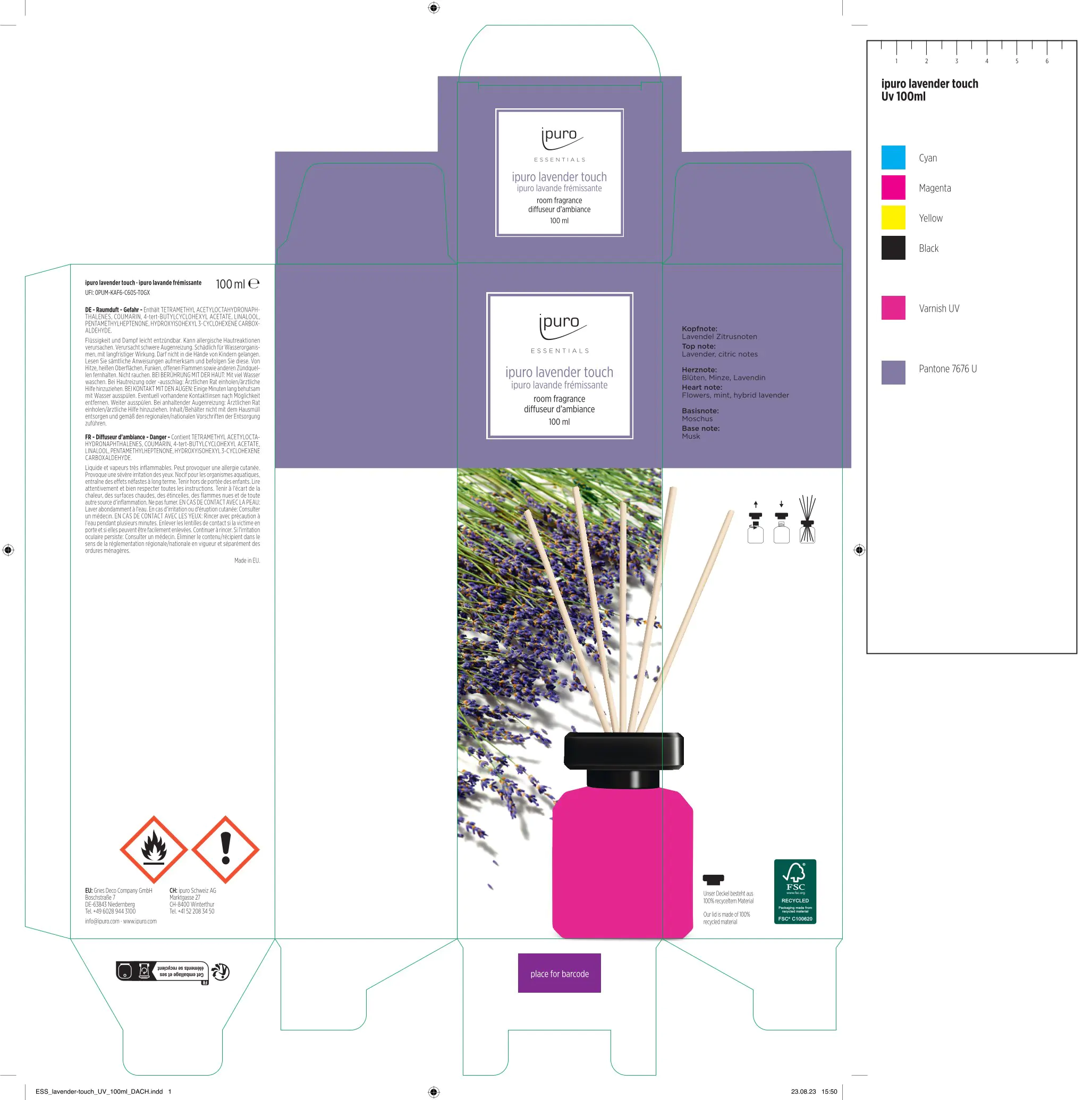 ipuro ESSENTIALS Raumduft Lavender Touch 100 ml