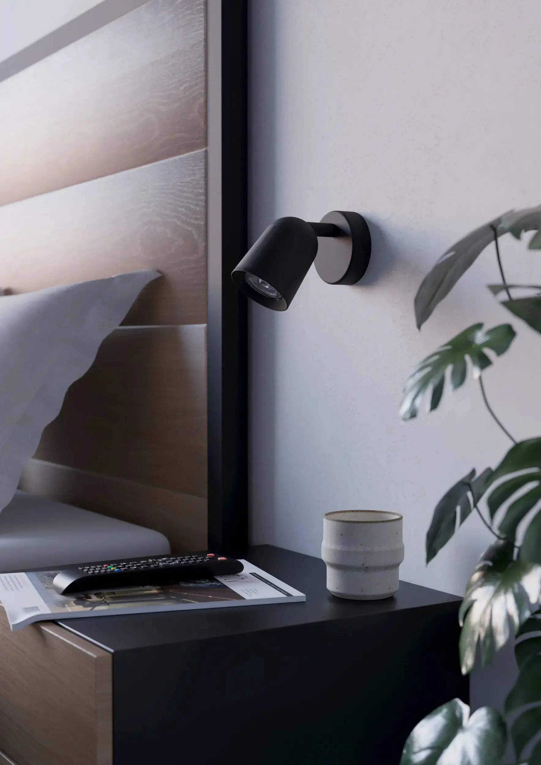 Eglo Wandleuchte 1er Spot Camaldoli schwarz 9 x 11 cm