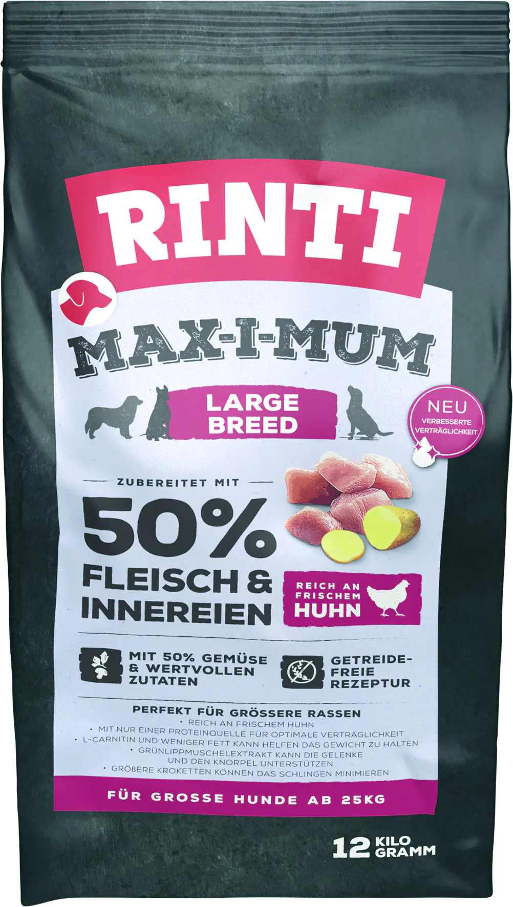 Rinti Max-i-Mum Hundetrockenfutter Adult 12 kg Huhn Rinti Max-i-Mum Hundetrockenfutter Adult 12 kg Huhn