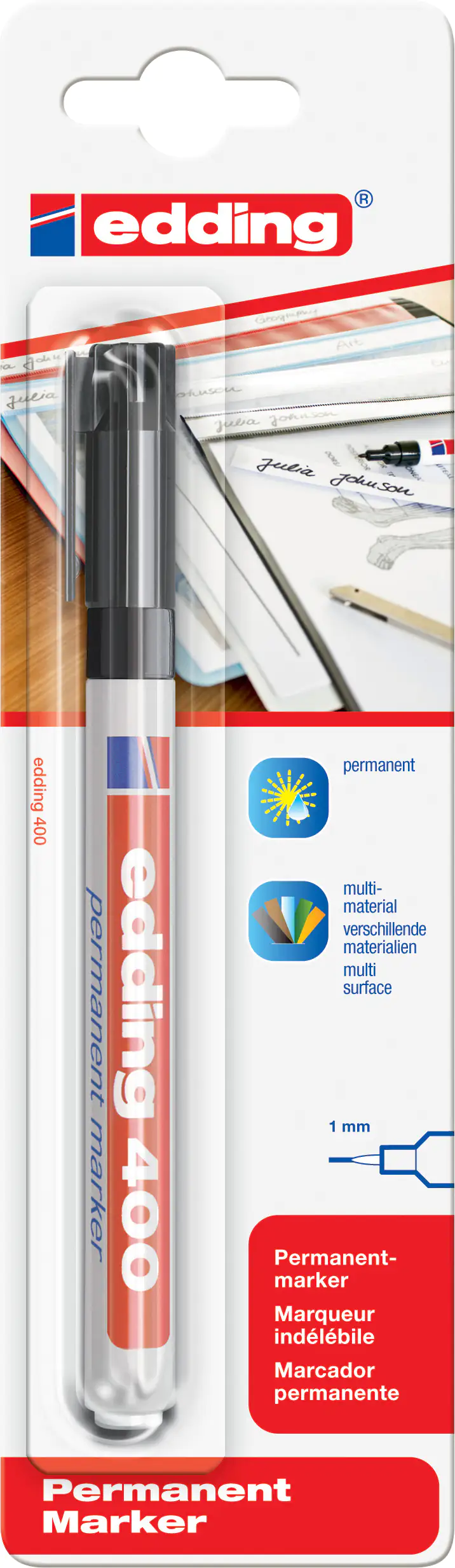 edding 400 permanent marker schwarz 1 mm