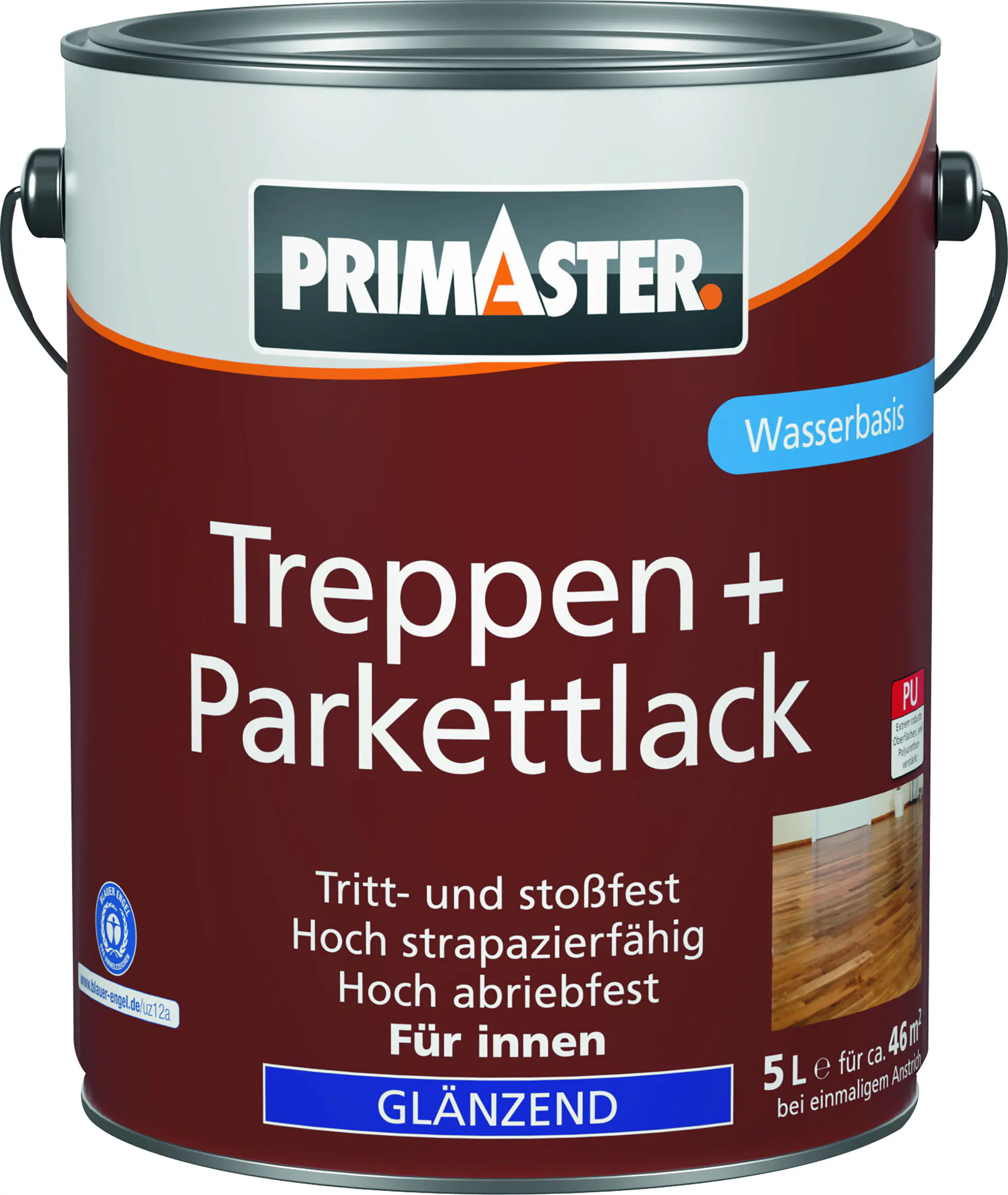 Primaster Treppen + Parkettlack farblos glänzend 5 L Primaster Treppen + Parkettlack farblos glänzend 5 L