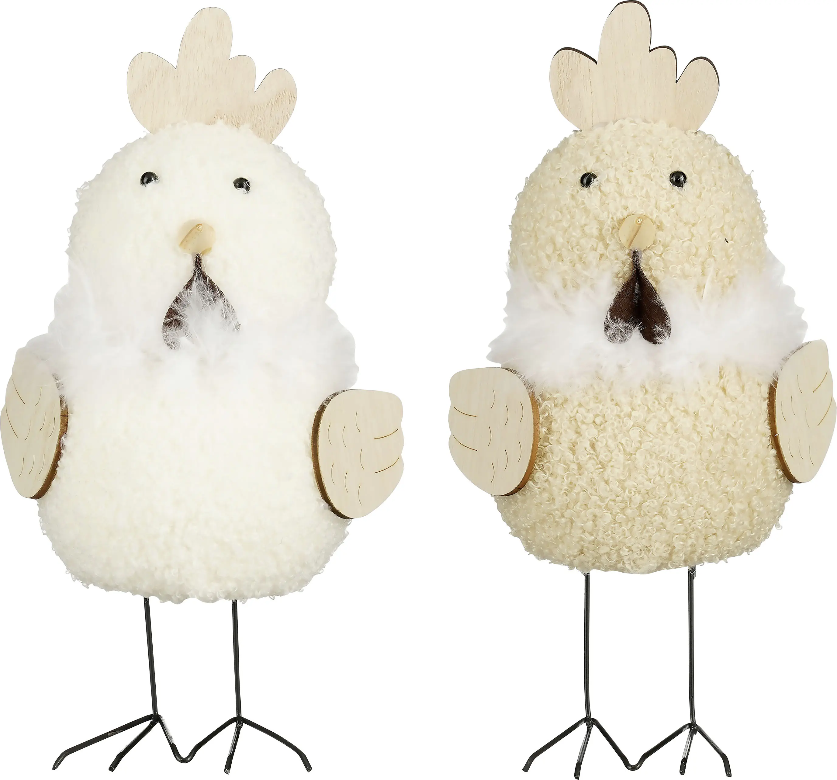 Mica Decorations Dekofigur Huhn 24 cm weiß hellbraun 2-fach sortiert 