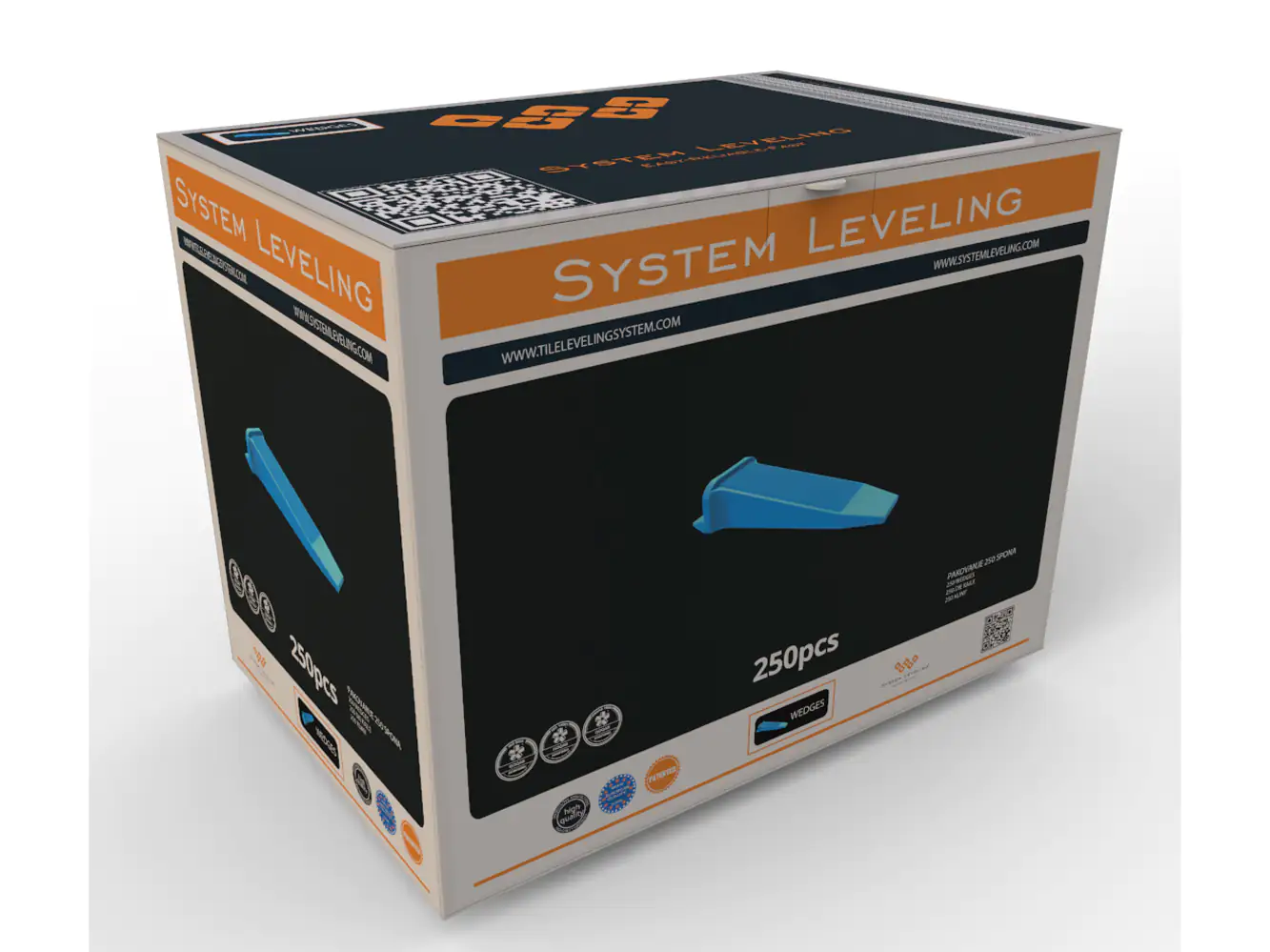 8606107981659 System Leveling Fliesen-Nivellierkeile 250 Stück, blau, wiederverwendbar