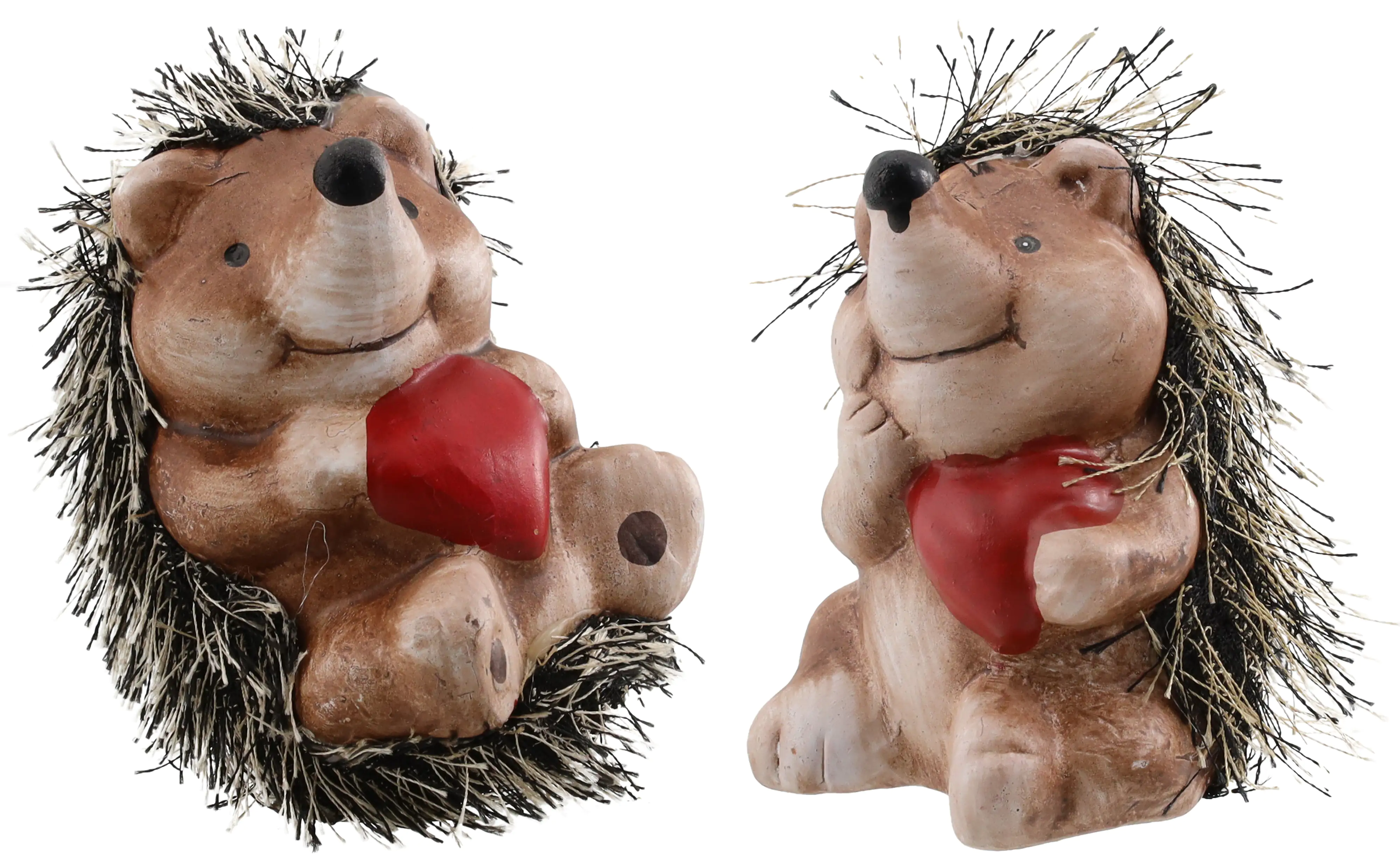 Dekofigur Igel mit Fell aus Keramik 9 cm