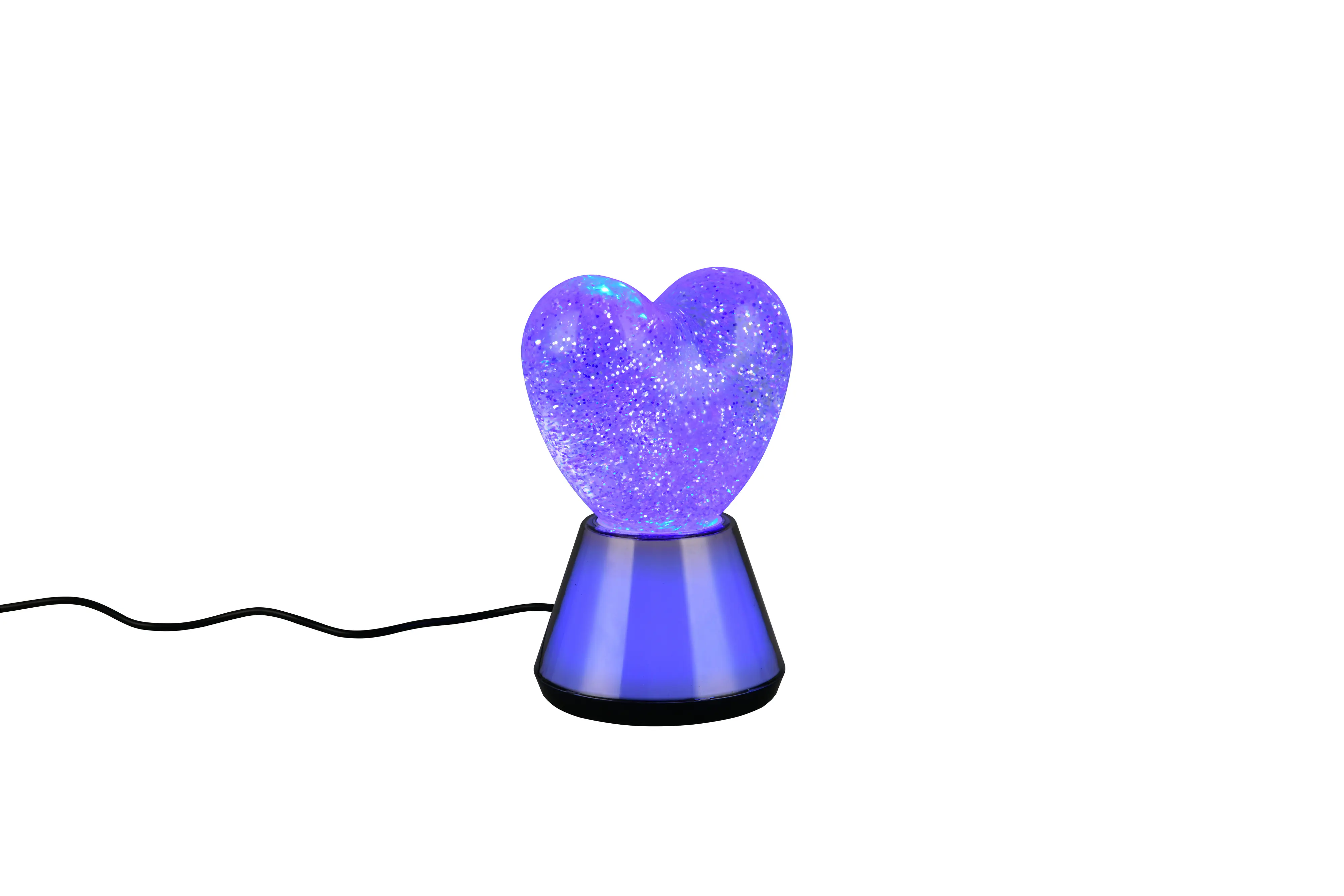 Reality LED-Tischleuchte Estella Fun Herz 11 x 17 cm rauchfarbig