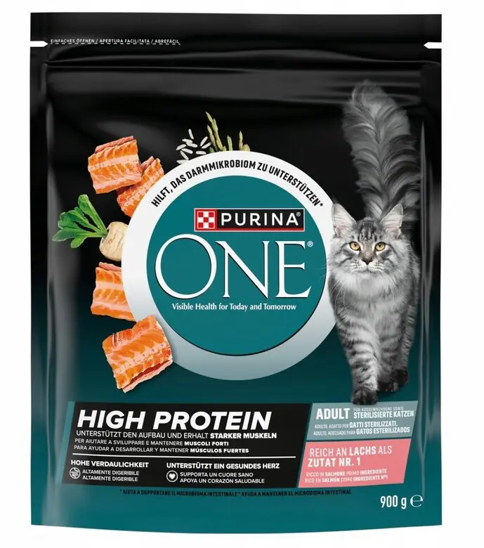 Purina One Katzentrockenfutter High Protein 900 g Lachs