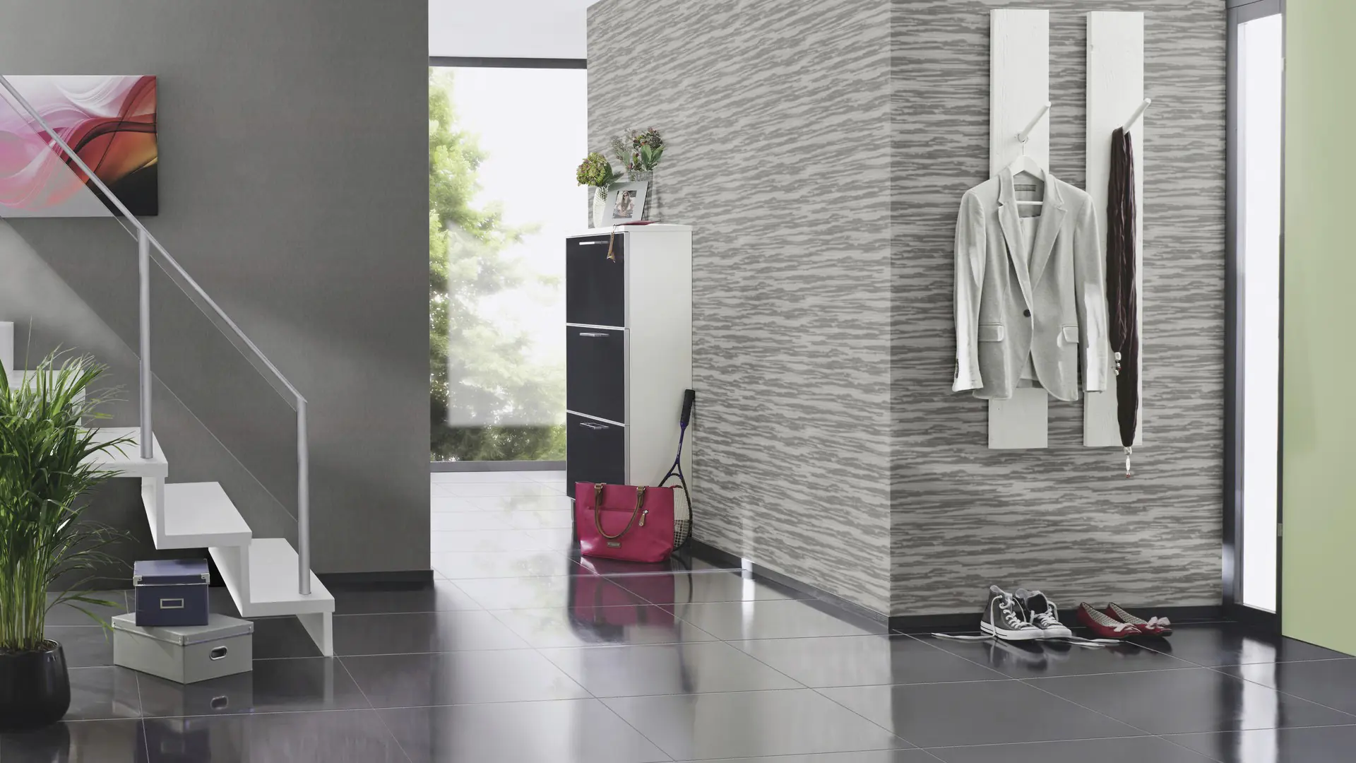 Rasch Vliestapete Uni Sky Lounge grau graphit metallic 10,05 x 0,53 m