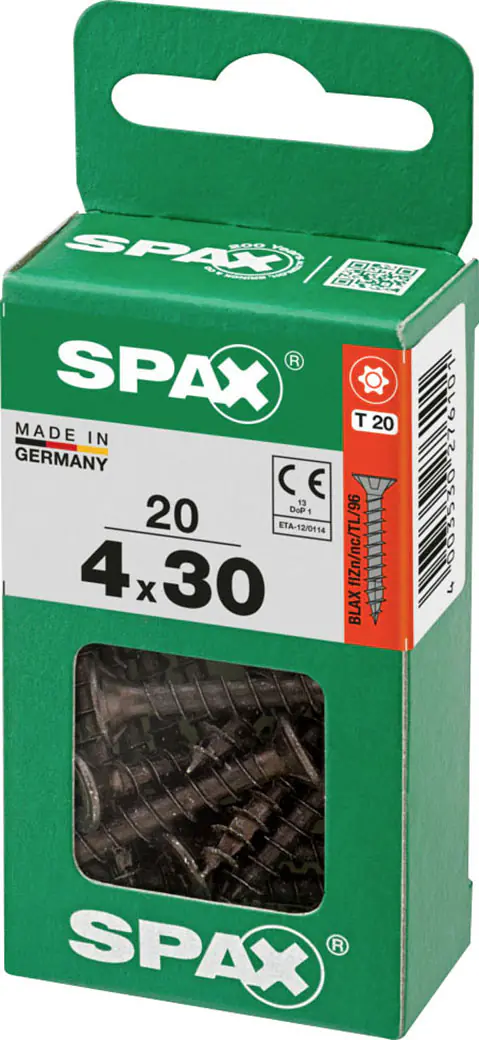 Spax Universalschrauben 4 x 30 mm T20 Vollgewinde - 20 Stk. 