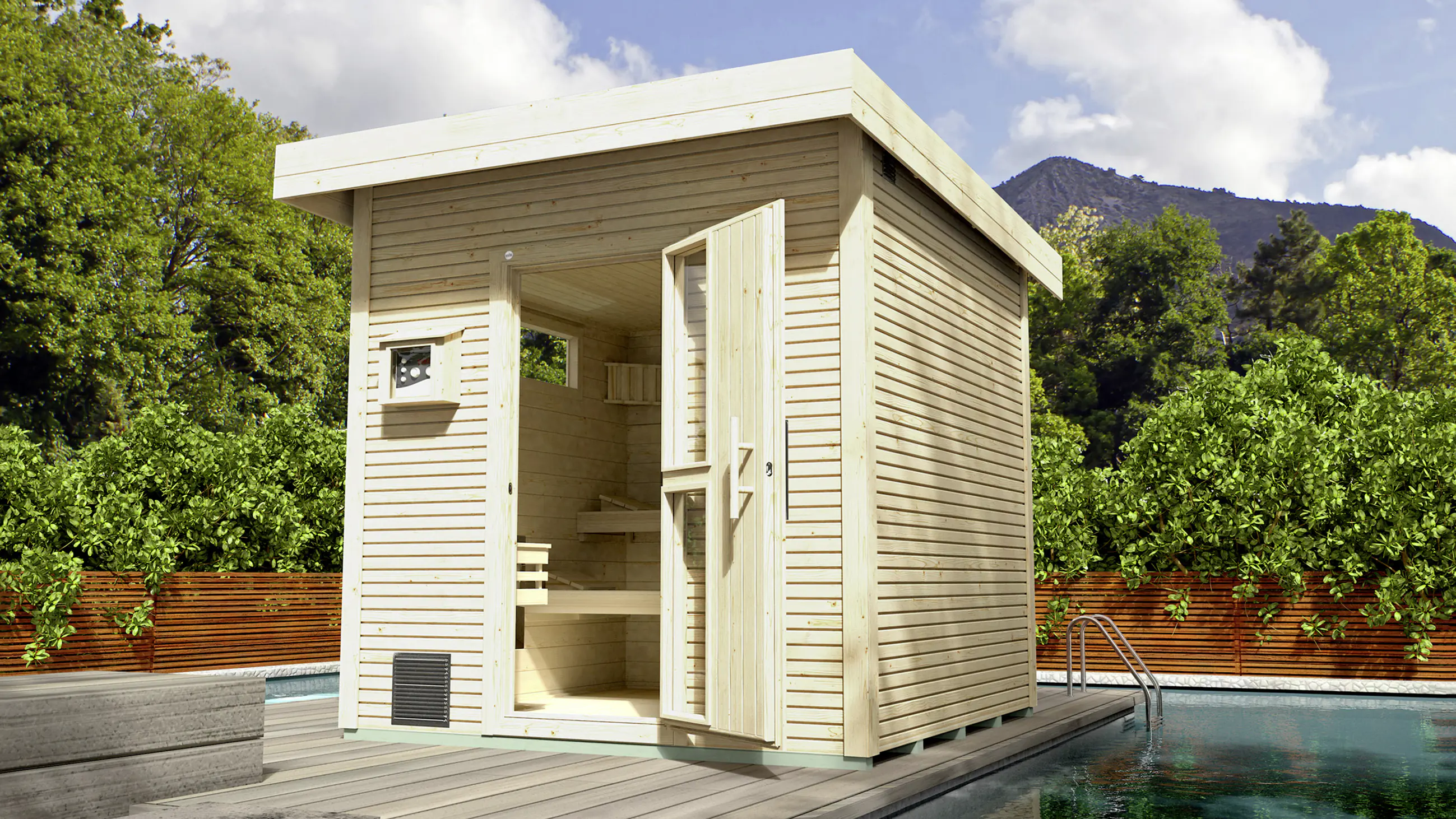 Weka Design-Saunahaus KUOPIO Sparset 9,0 kw BioS natur