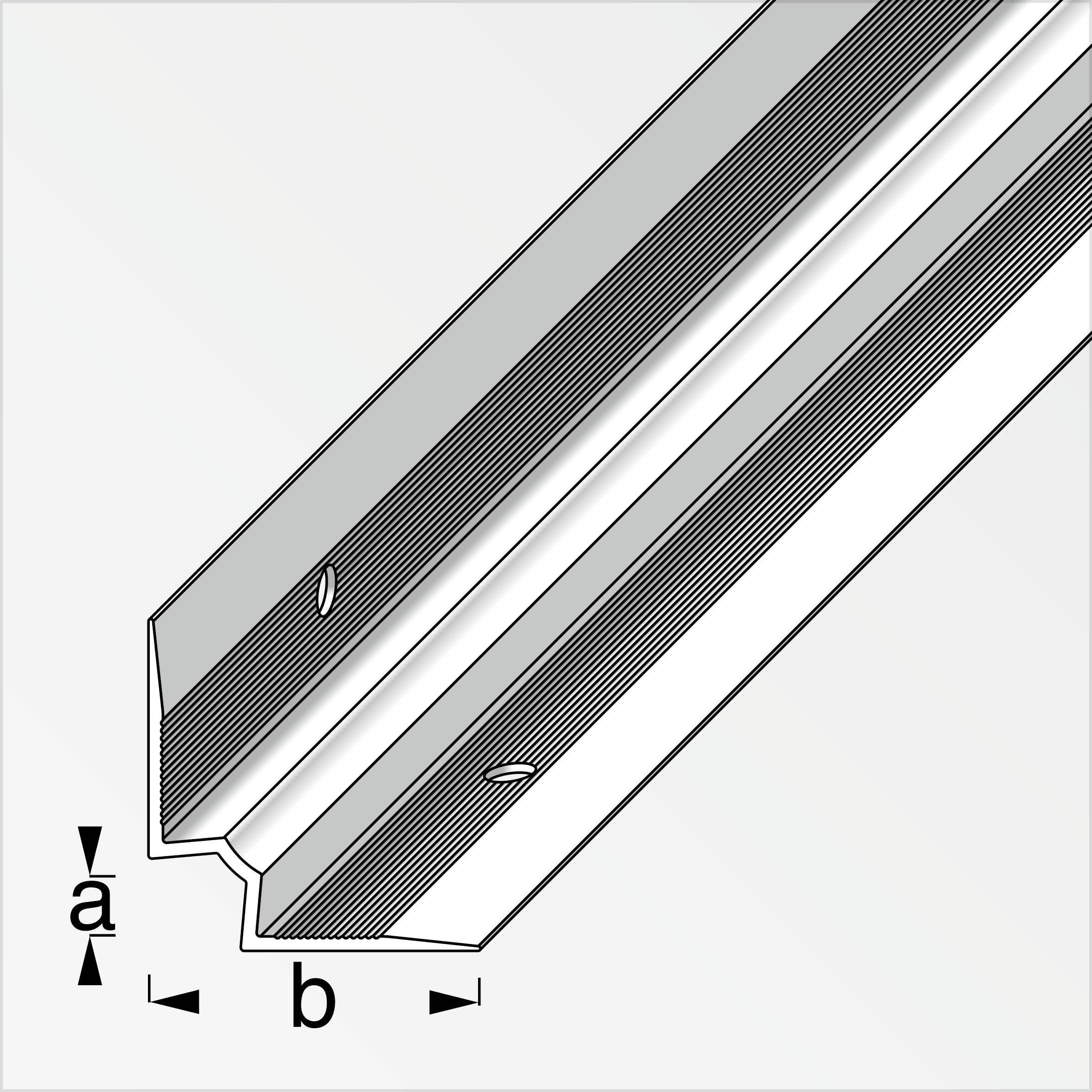 alfer Treppen-Innenwinkel-Abschluss-Profil 1 m, 25.3 x 3 mm Alu silber
