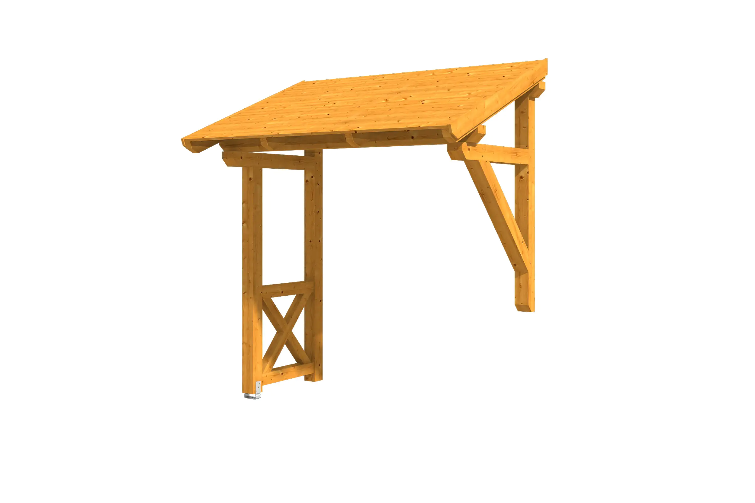 4018211016204 SKAN HOLZ Vordach Paderborn Typ 3 242 x 156 cm, lasiert in Eiche hell