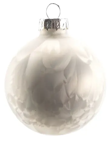 TrendLine Mini-Weihnachtskugeln aus Glas Ø 3,5 cm weiß-silber 16 Stück