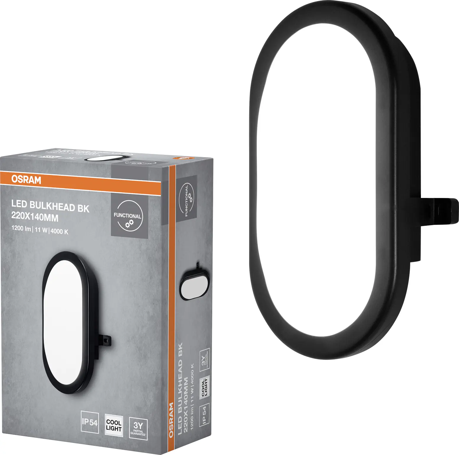 Osram LED Wandleuchte Bulkhead 11W 4000K schwarz Osram LED Wandleuchte Bulkhead 11W 4000K schwarz