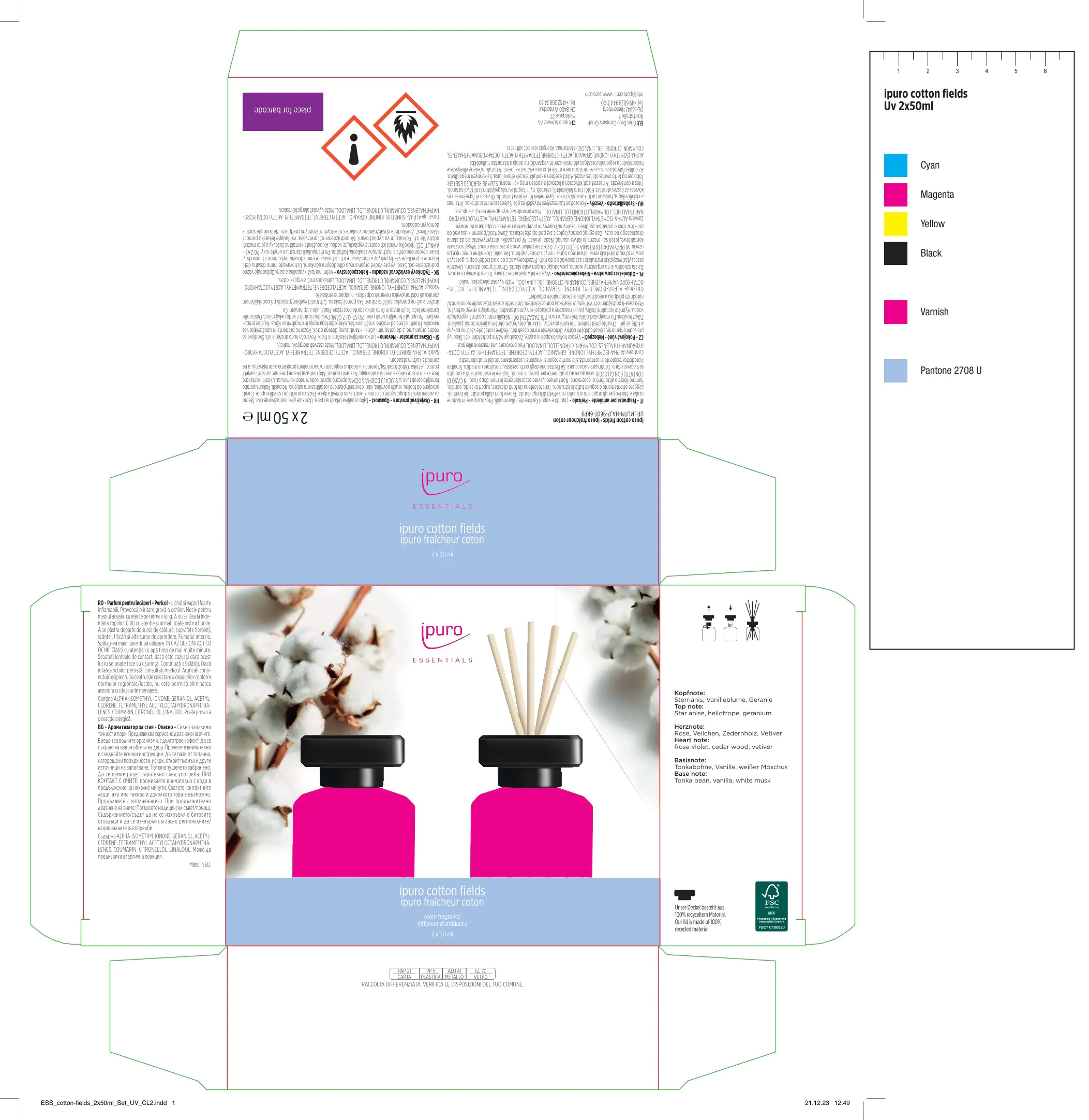 ipuro ESSENTIALS Raumduft Set Cotton Fields 2 x 50 ml