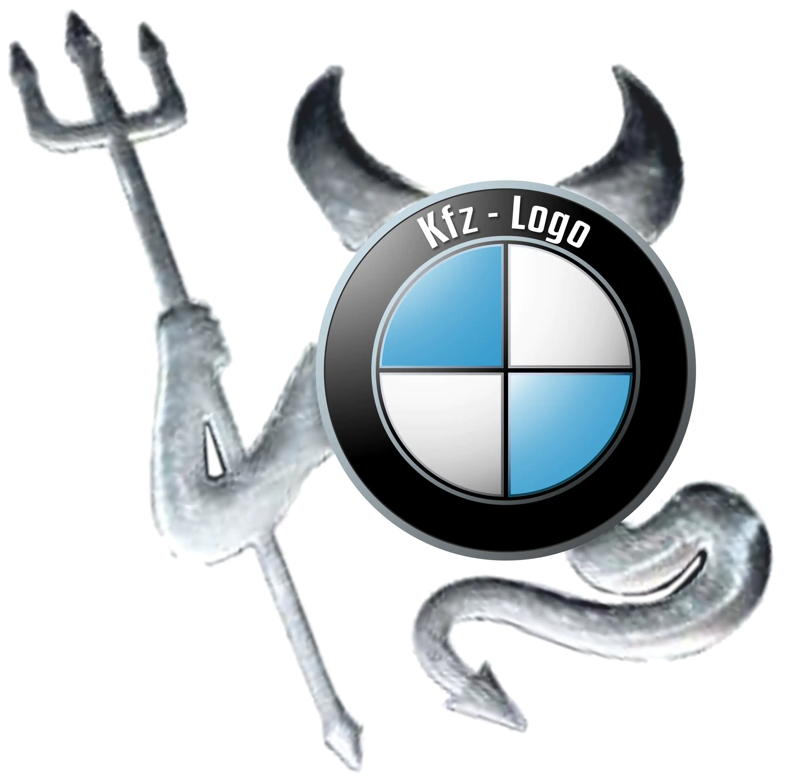 Hermann Schütz Aufkleber 3D-Chrome Dimension Teufel silber 160x60mm