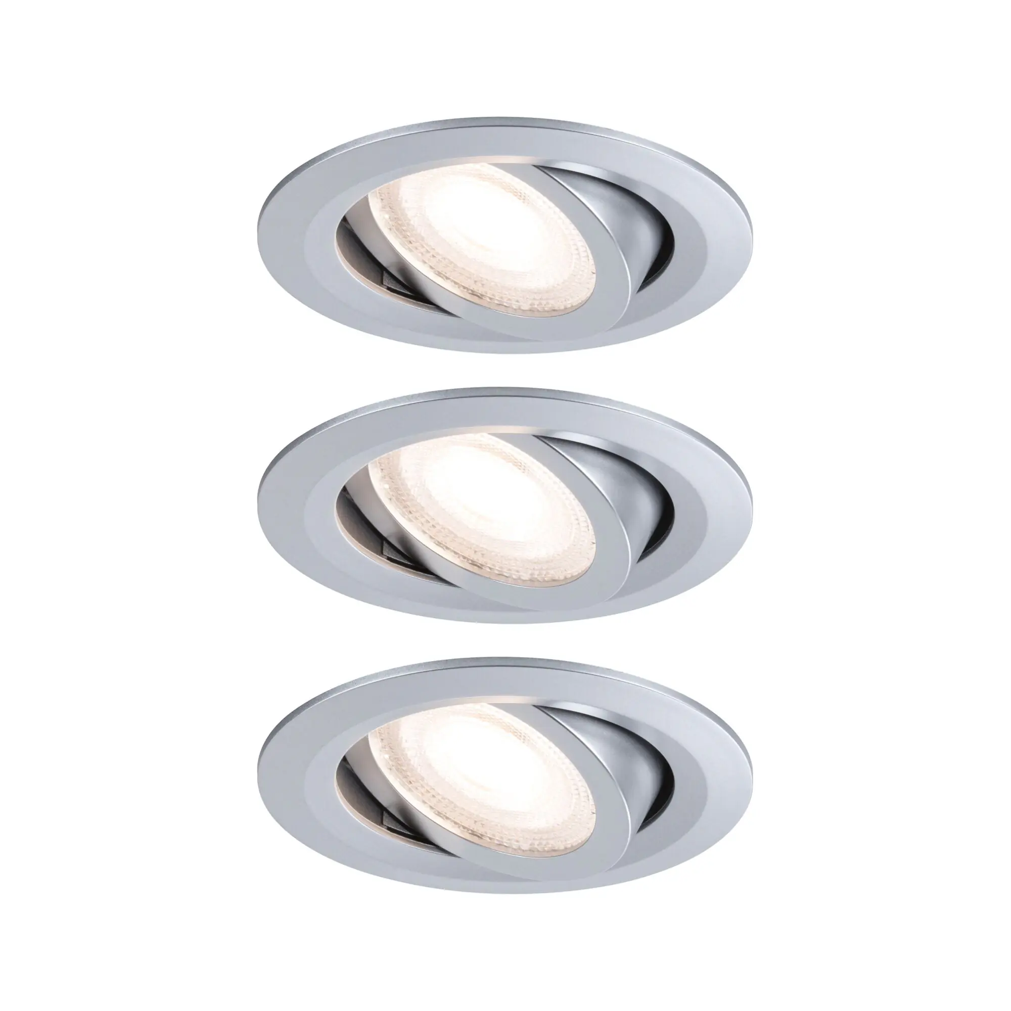 Paulmann LED-Einbauleuchte Fixed 3er Set 585 lm Ø 8,2 cm warmweiß Chrom matt