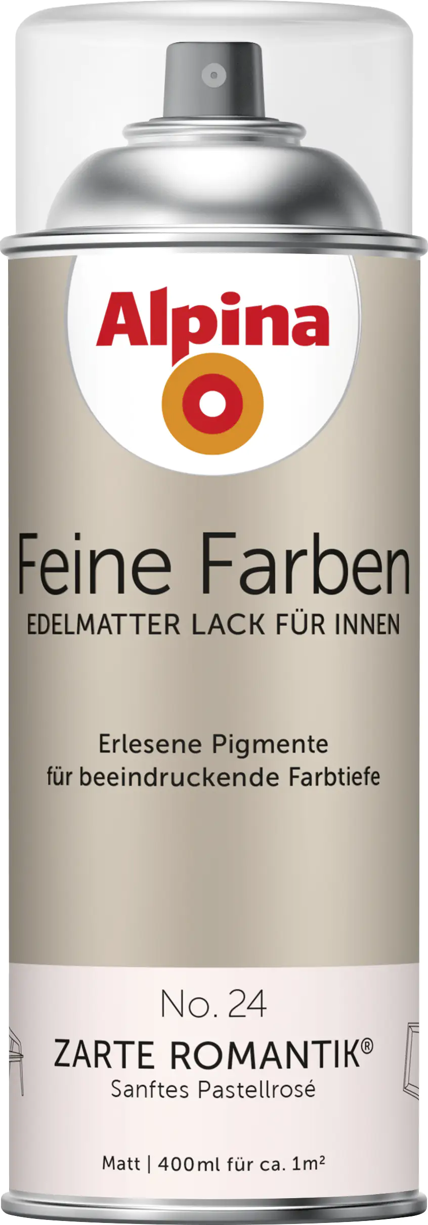 4001244764709 Alpina Feine Farben Sprühlack No. 24 Zarte Romantik  pastellrosé edelmatt 400 ml