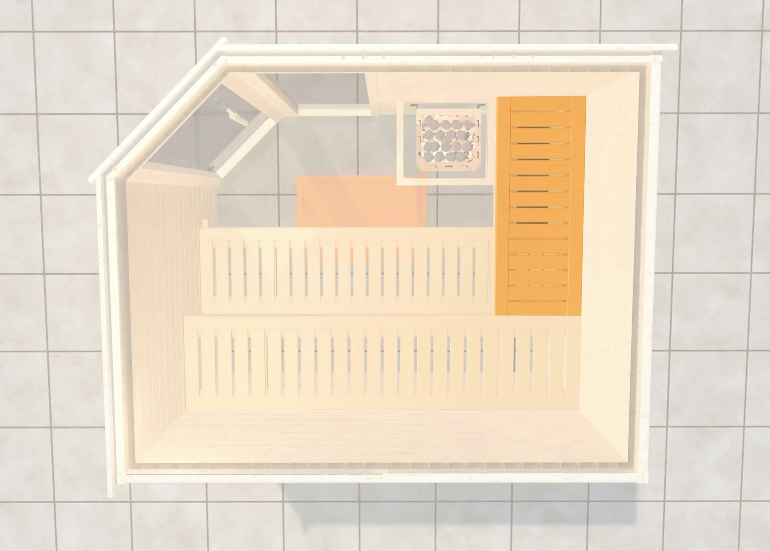 Weka Saunaliege quer für Saunatiefe 144/148 cm