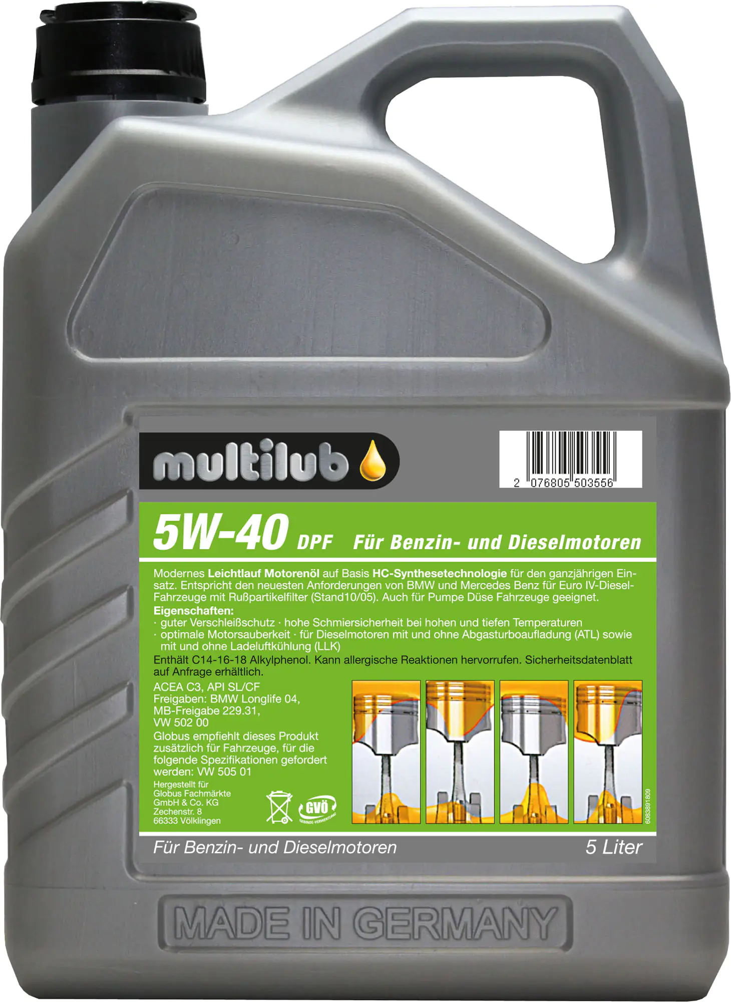 Multilub Motoröl 5W-40 DPF 5L Multilub Motoröl 5W-40 DPF 5L