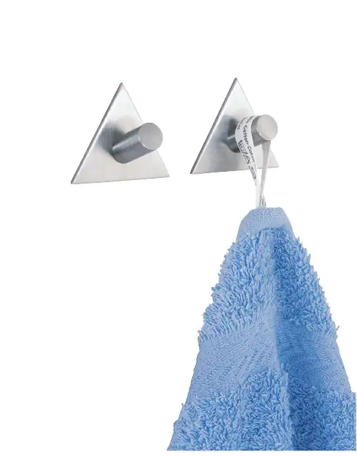 Wenko Wandhaken Triangolo Edelstahl matt, chrom, 2er-Set