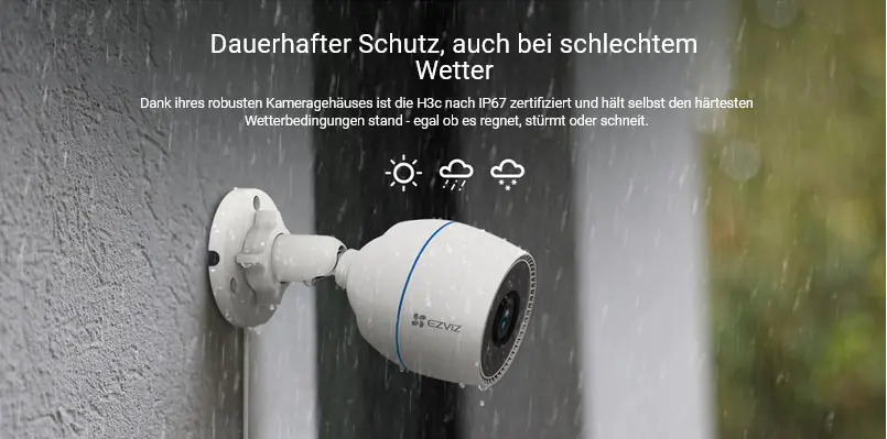 Ezviz WLAN Outdoor Überwachungskamera H3c mit Peronenerkennung  