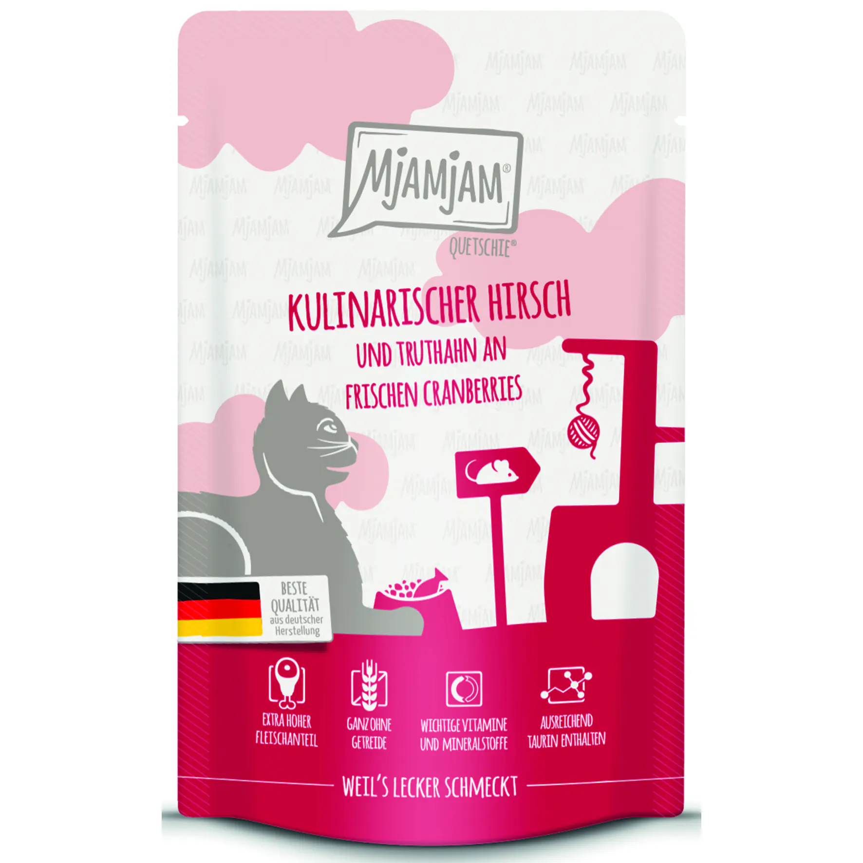 MjAMjAM Adult Hirsch und Truthahn an Cranberries Katzenfutter 125g